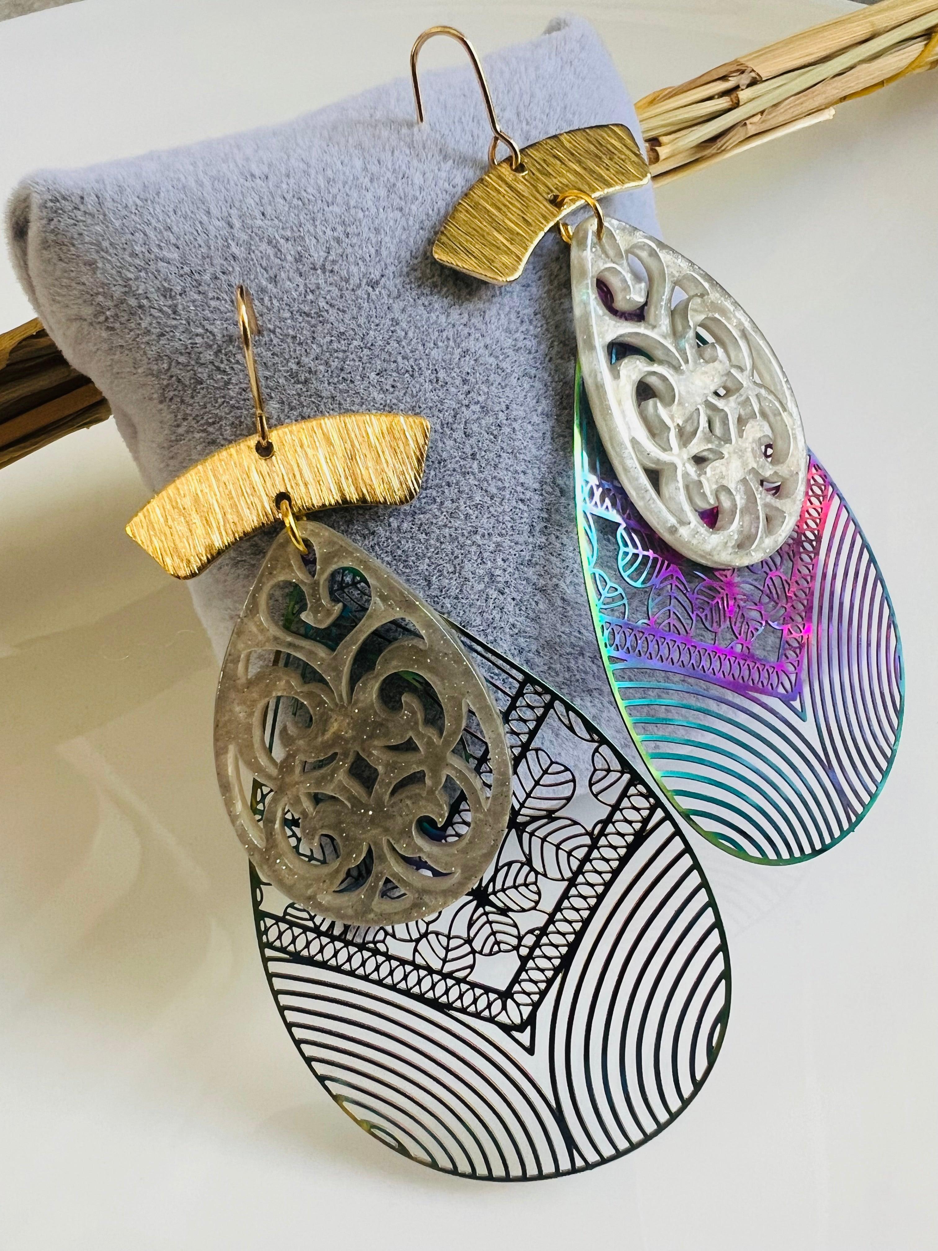 Boucles d’oreilles PERLA style bohème - Créations Uniques - Créations Uniques