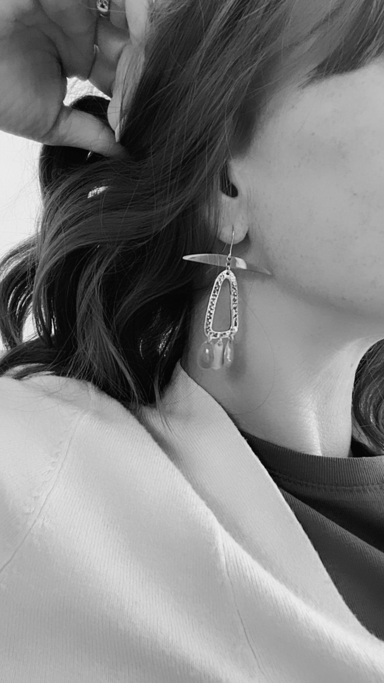 Boucles d’oreilles SARASVATI gouttes tricolores - Créations Uniques - Créations Uniques