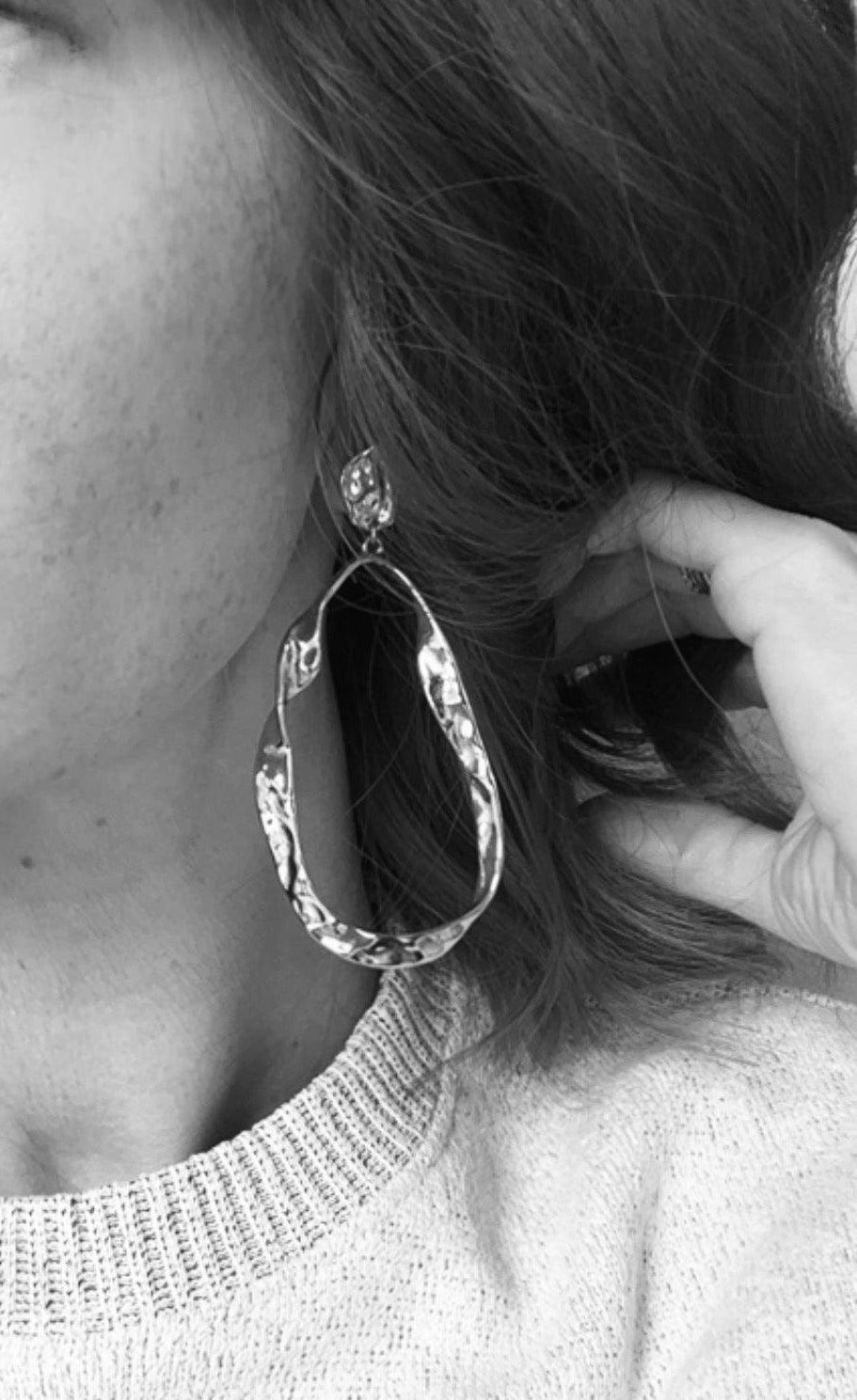 Boucles d’oreilles PASCALE gouttes argentées torsadées - Créations Uniques
