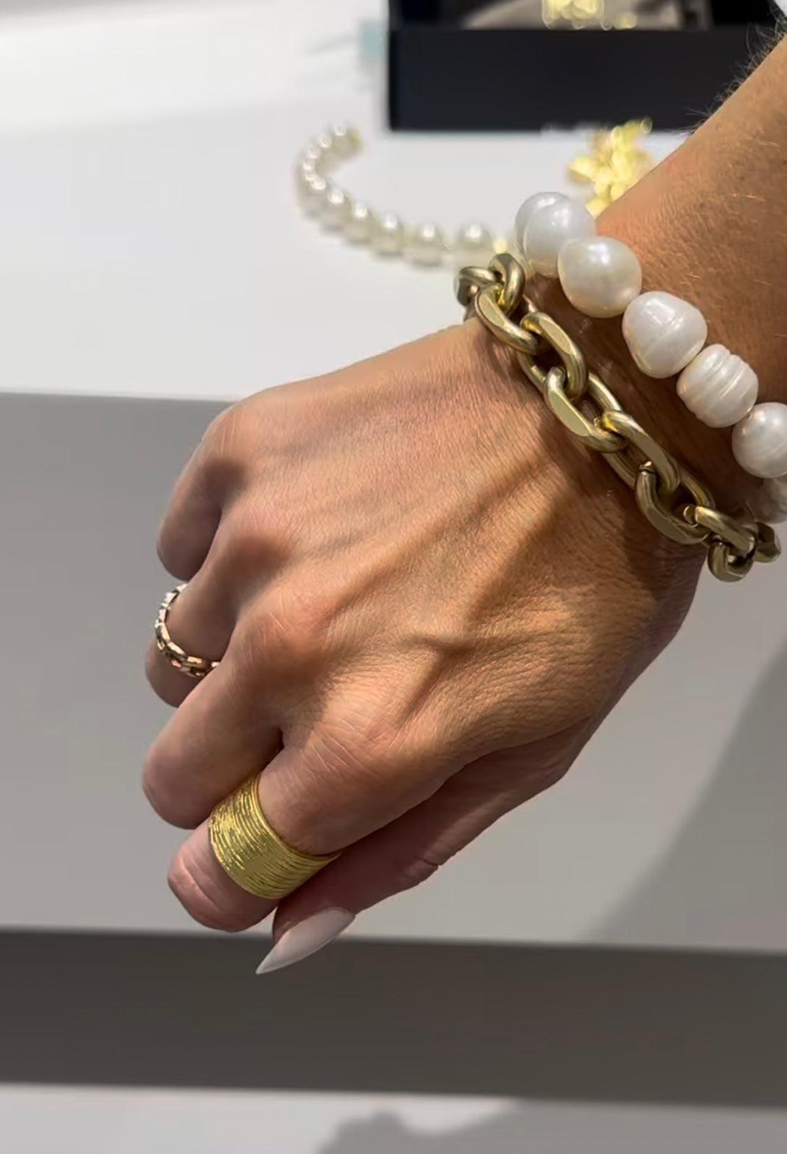 R66040 Bague Brossée - Karine Sultan - Créations Uniques