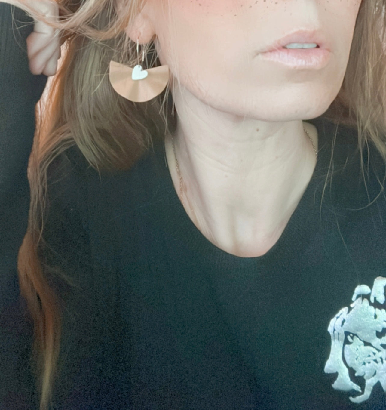 Boucles d’oreilles SELENE éventails beiges - Créations Uniques - Créations Uniques