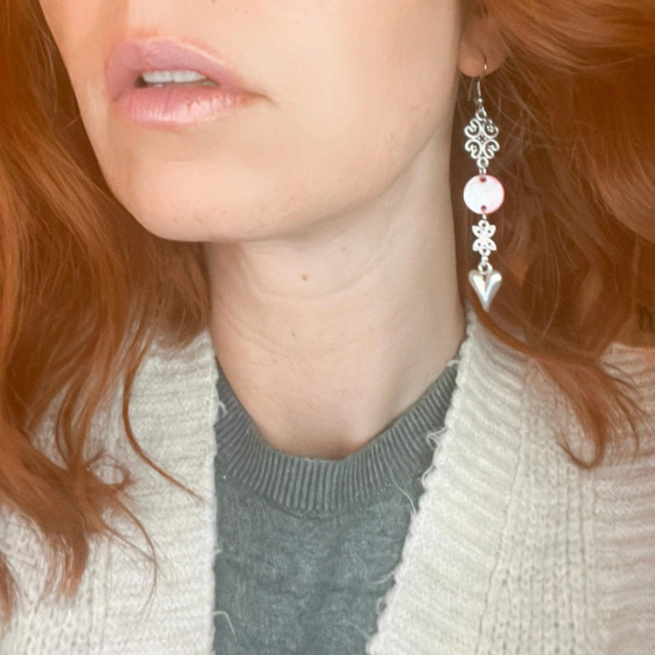 Boucles d’oreilles HELIANE style bohème rouge - Créations Uniques - Créations Uniques