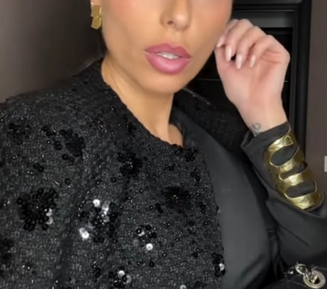 B57053 Bracelet Manchette quatre rangs - Karine Sultan - Créations Uniques