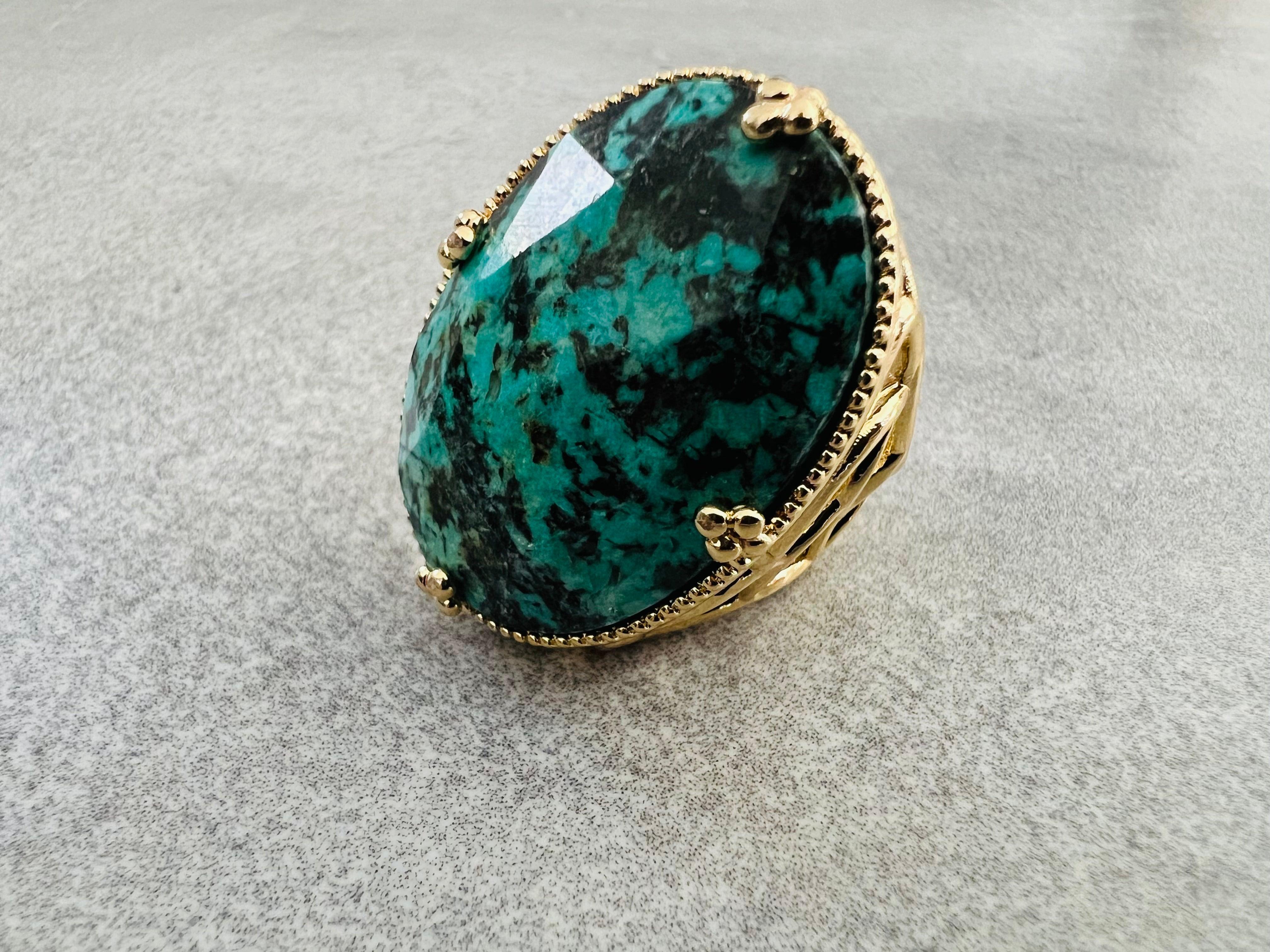 Bague ANTONELA bleu turquoise - Créations Uniques