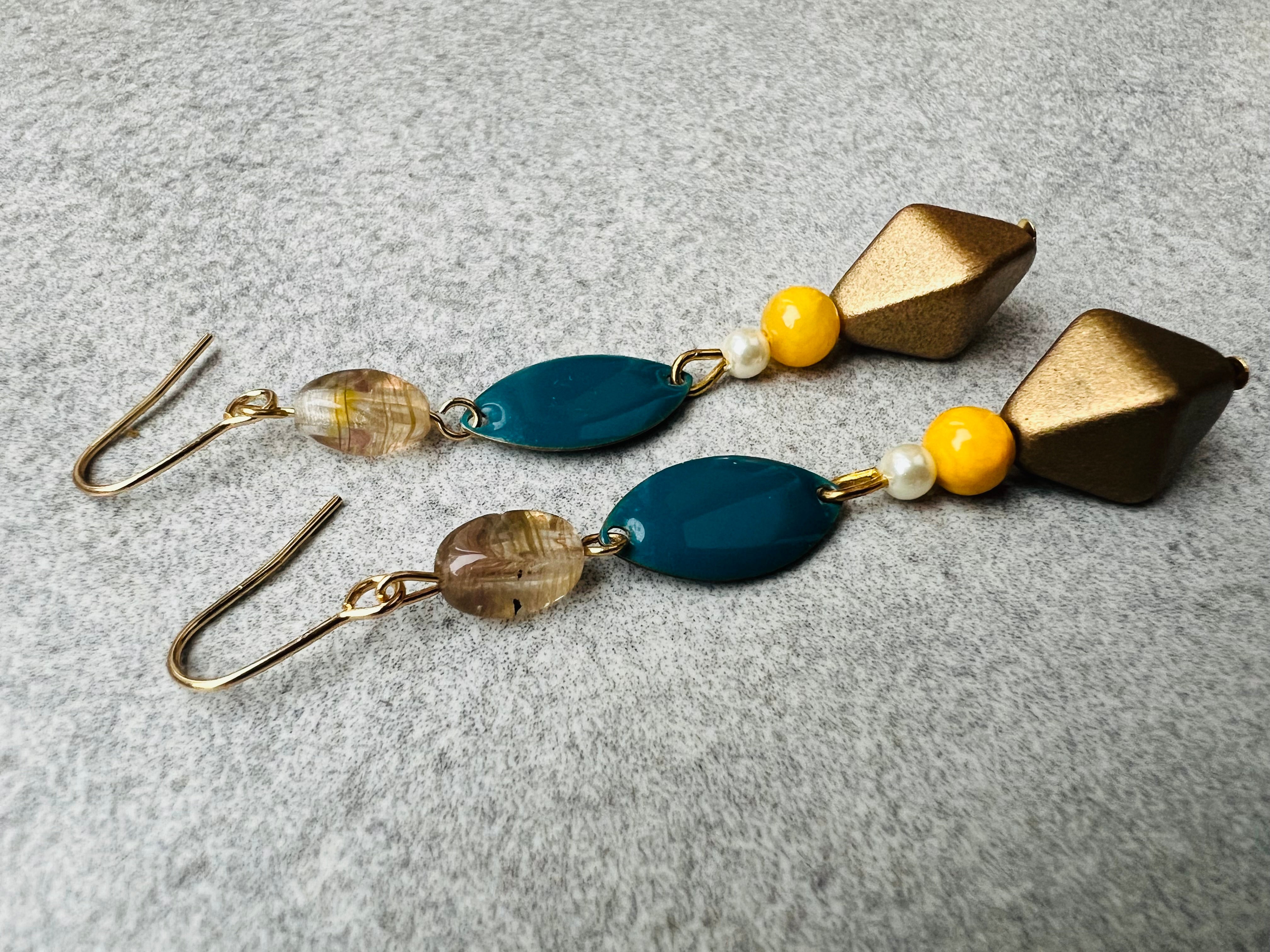 Boucles d’oreilles ELIZ marron glacé - Créations Uniques - Créations Uniques