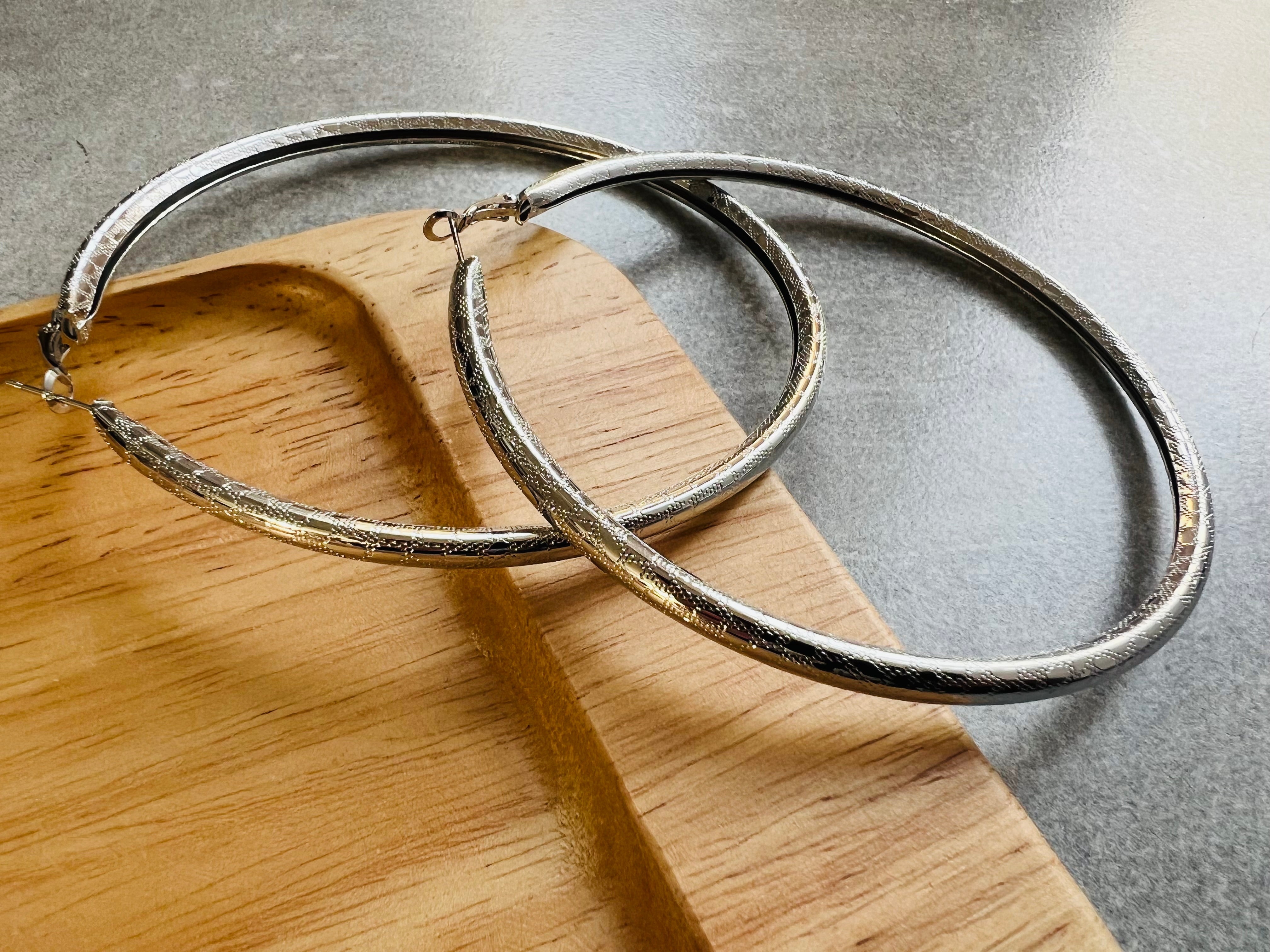 Boucles d’oreilles ADRIANA créoles grand modèle 10 cm - Créations Uniques