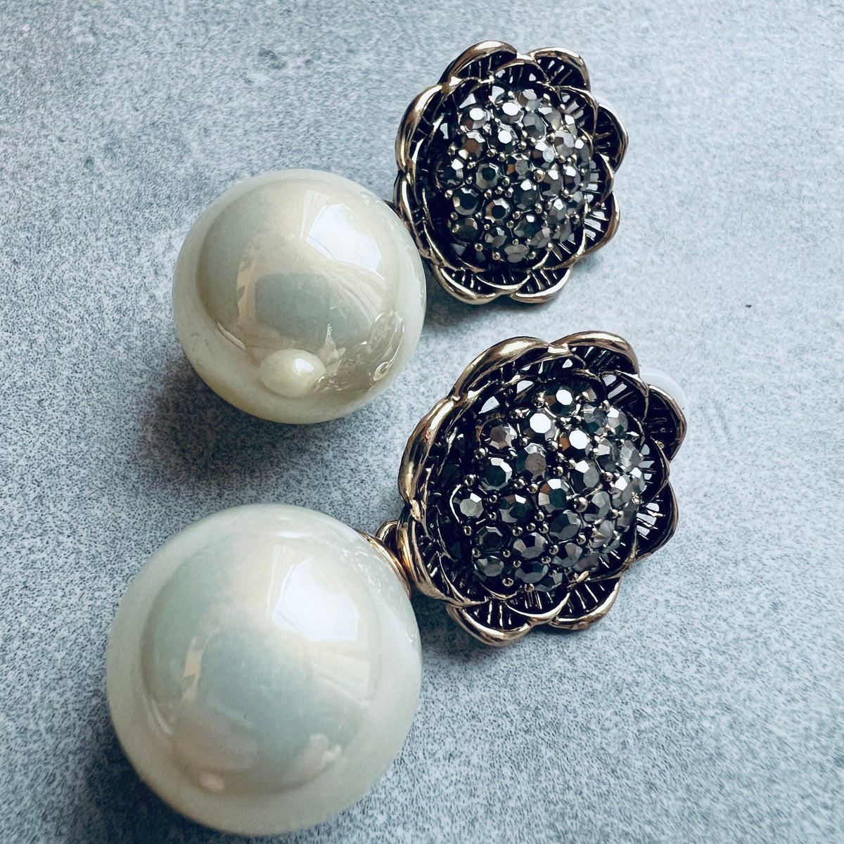 Clips NATALIA strass et perles - Créations Uniques