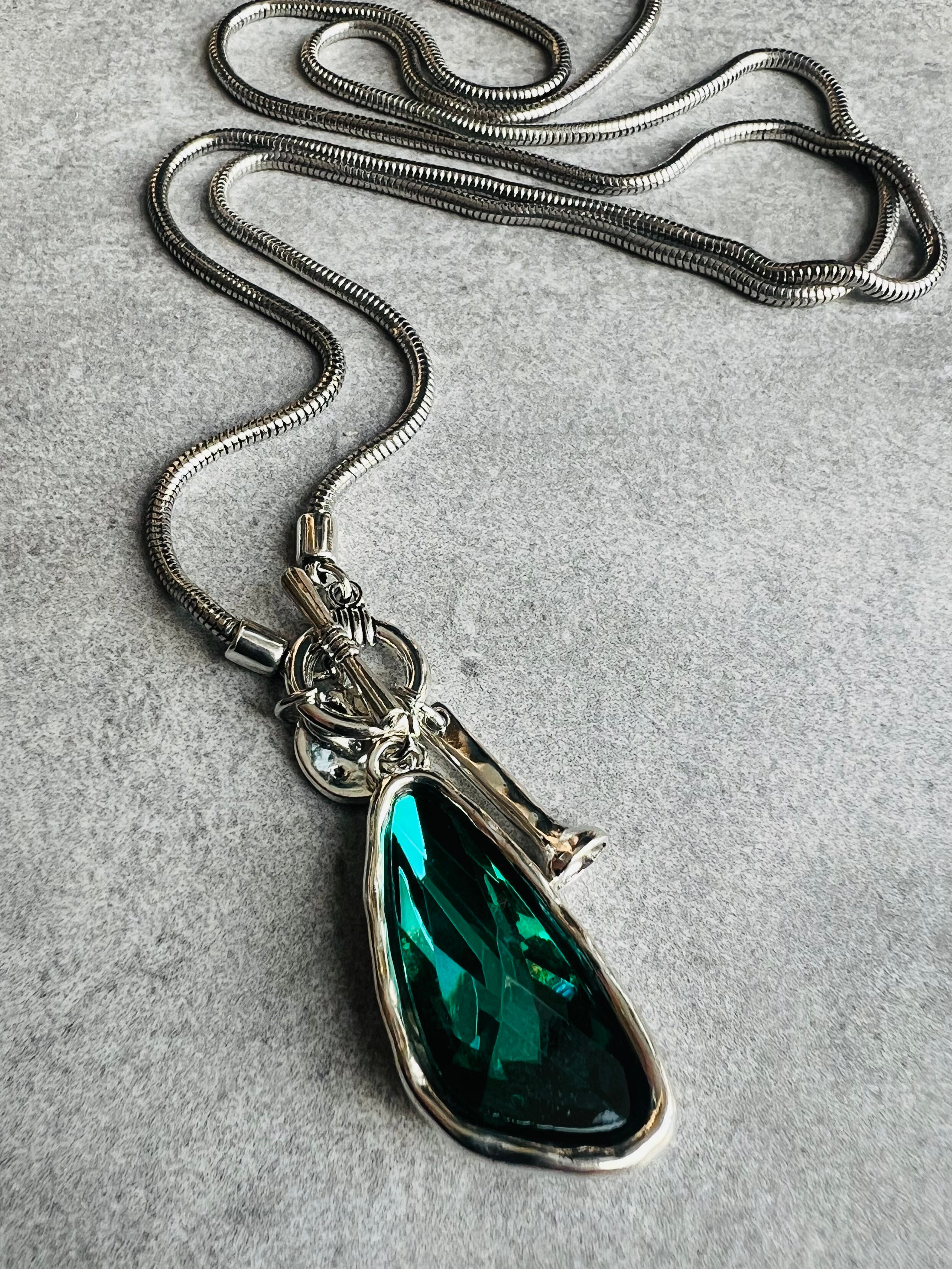 Collier ERICA sautoir argenté - Créations Uniques