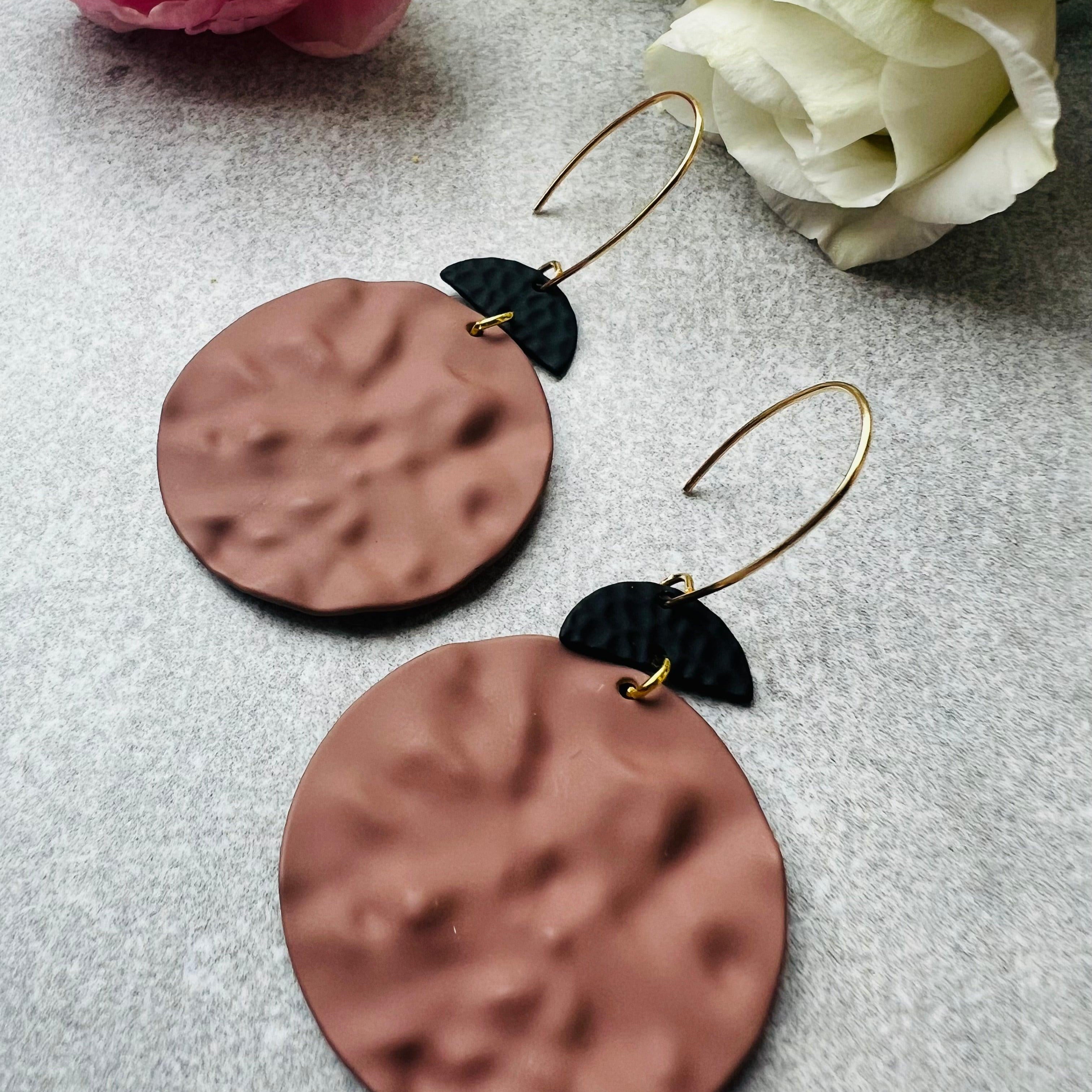 Boucles d’oreilles LENA terre cuite - Créations Uniques - Créations Uniques