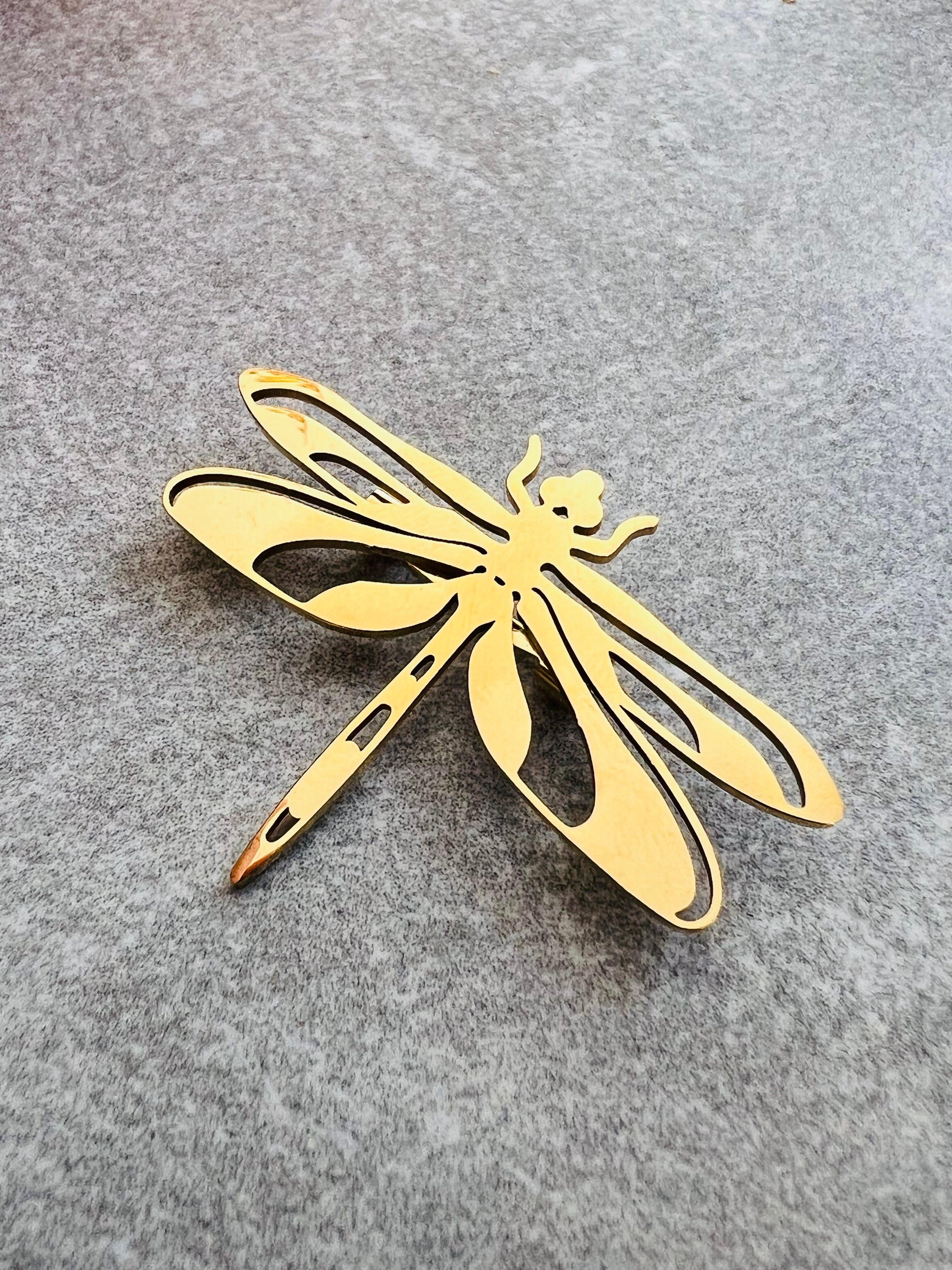 Broche dorée LIBELLULE - Créations Uniques