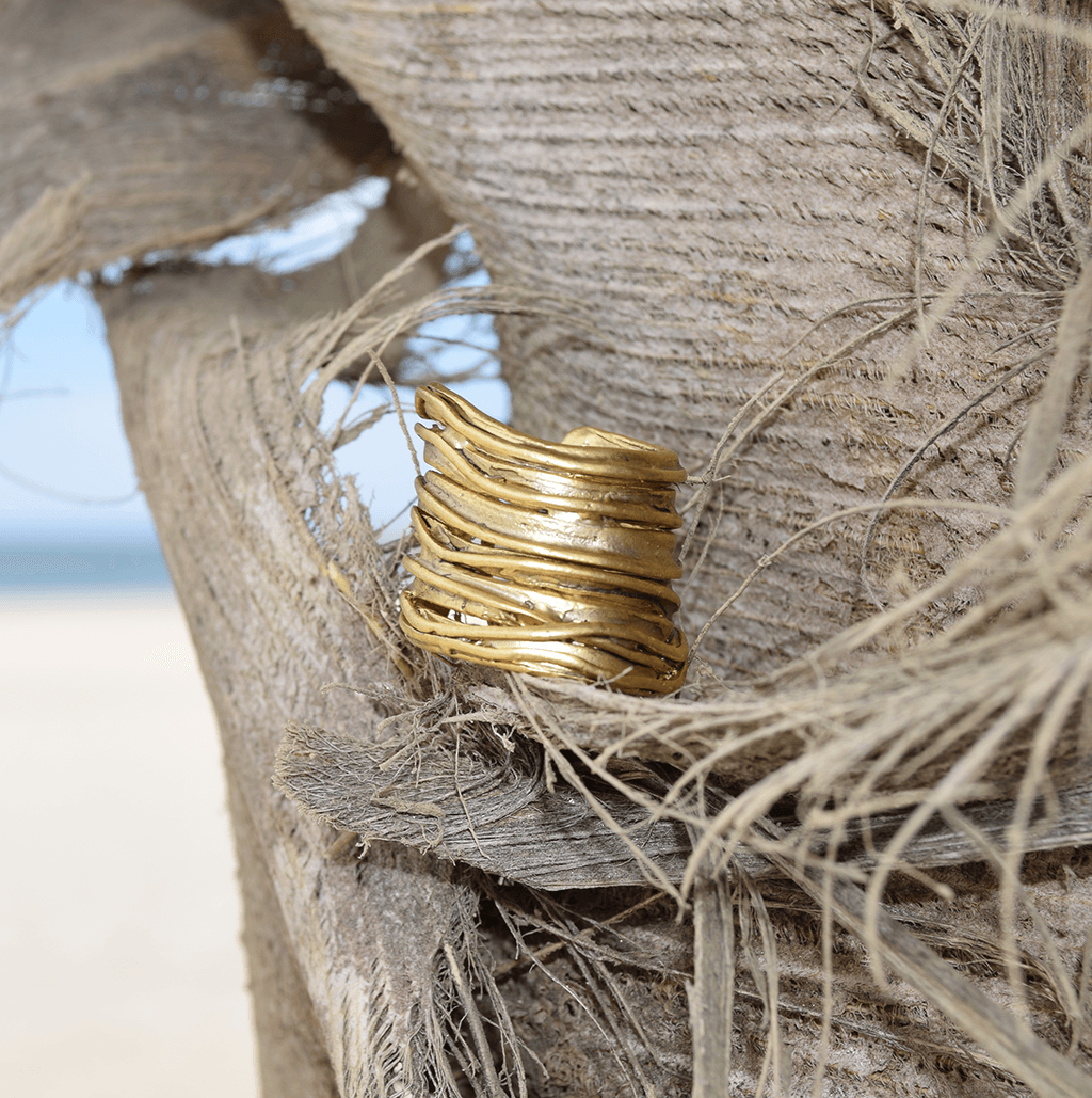 R66602 Bague Ruban Brossé - Karine Sultan - Créations Uniques