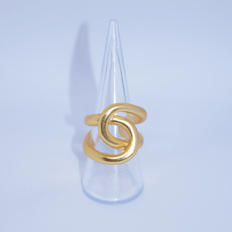 R71024 Bague oversize maillons entrelacés - Karine Sultan - Créations Uniques