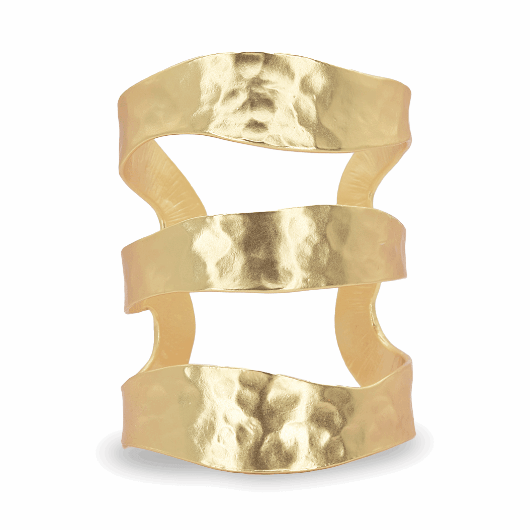 B75001 Bracelet Manchette Trois rangs - Karine Sultan - Créations Uniques