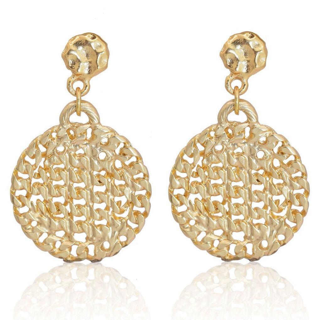 E68912 Boucles d'oreilles pendantes pièce de monnaie cubaine - Karine Sultan - Créations Uniques