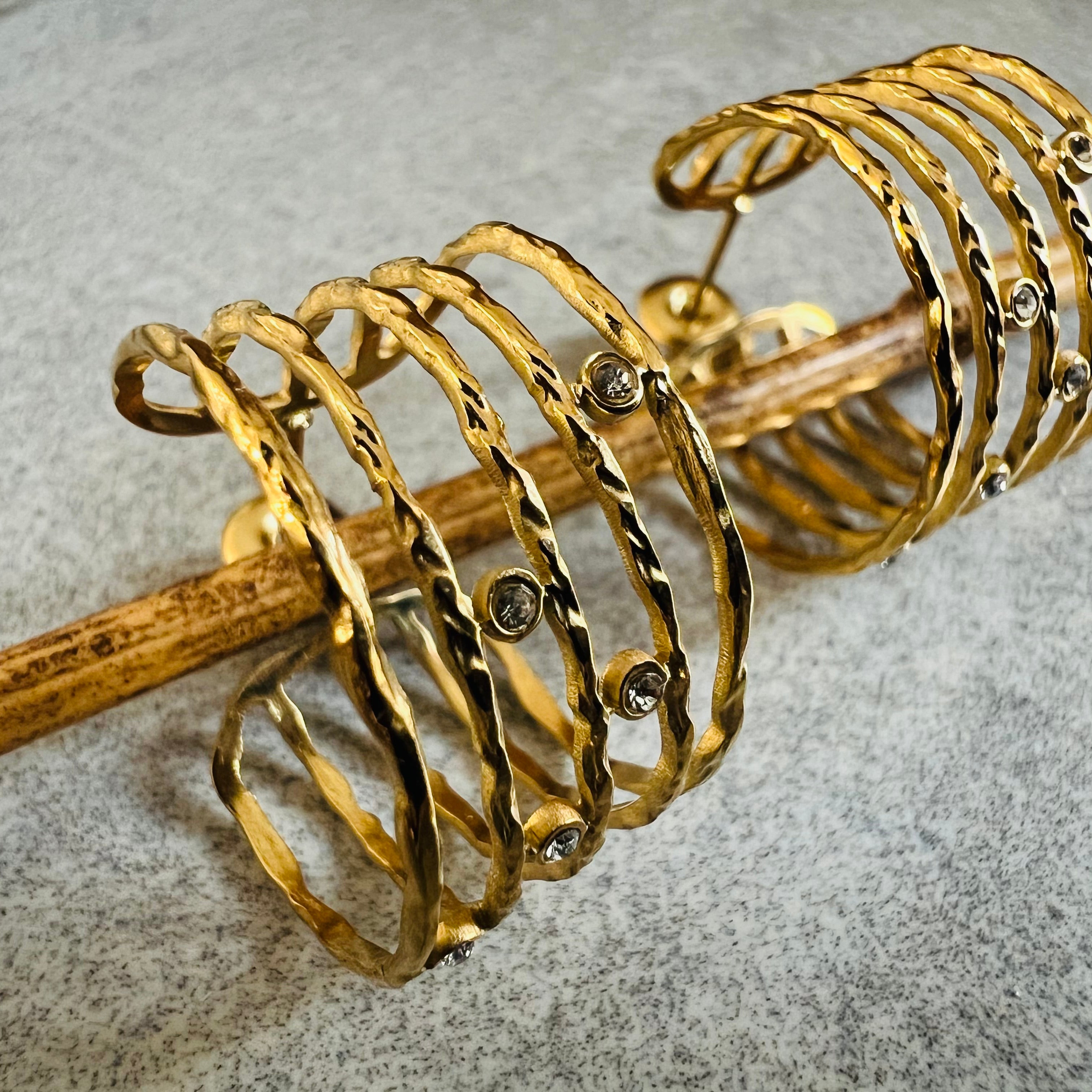 Boucles d’oreilles MARTA cinq anneaux - Créations Uniques