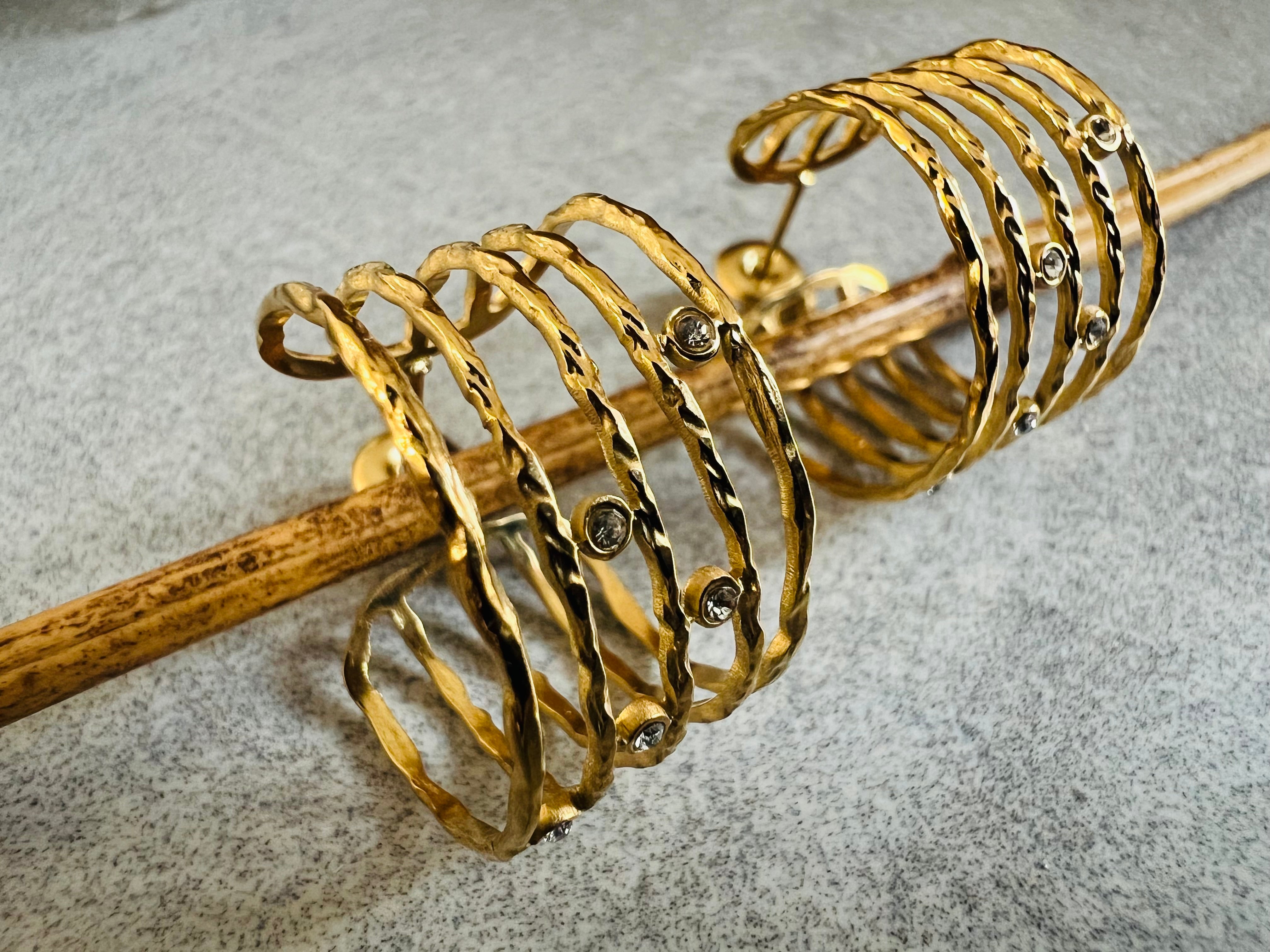 Boucles d’oreilles MARTA cinq anneaux - Créations Uniques