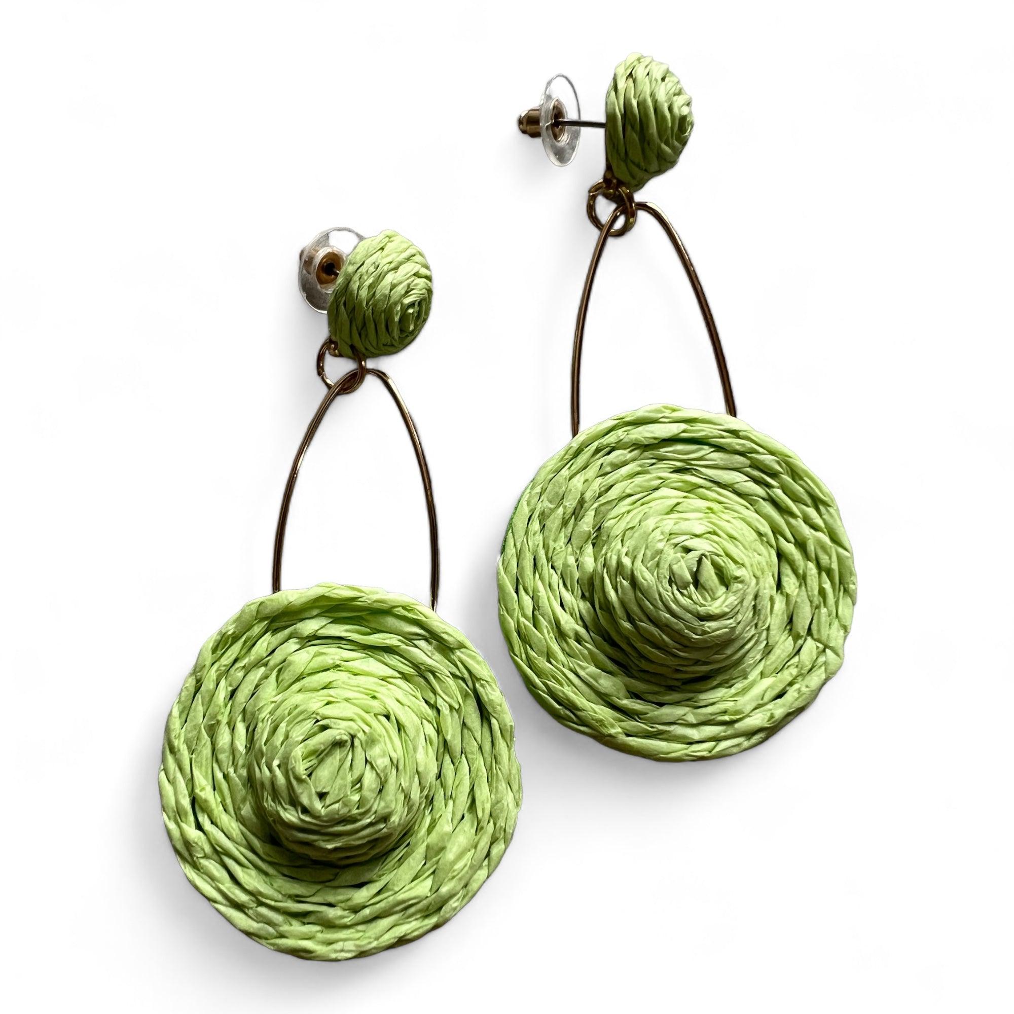 Boucles d’oreilles APOLLINE chapeaux verts - Créations Uniques