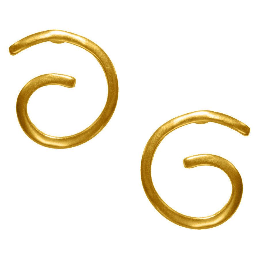 E61133 Boucles d'oreilles puces grandes spirales - Karine Sultan - Créations Uniques