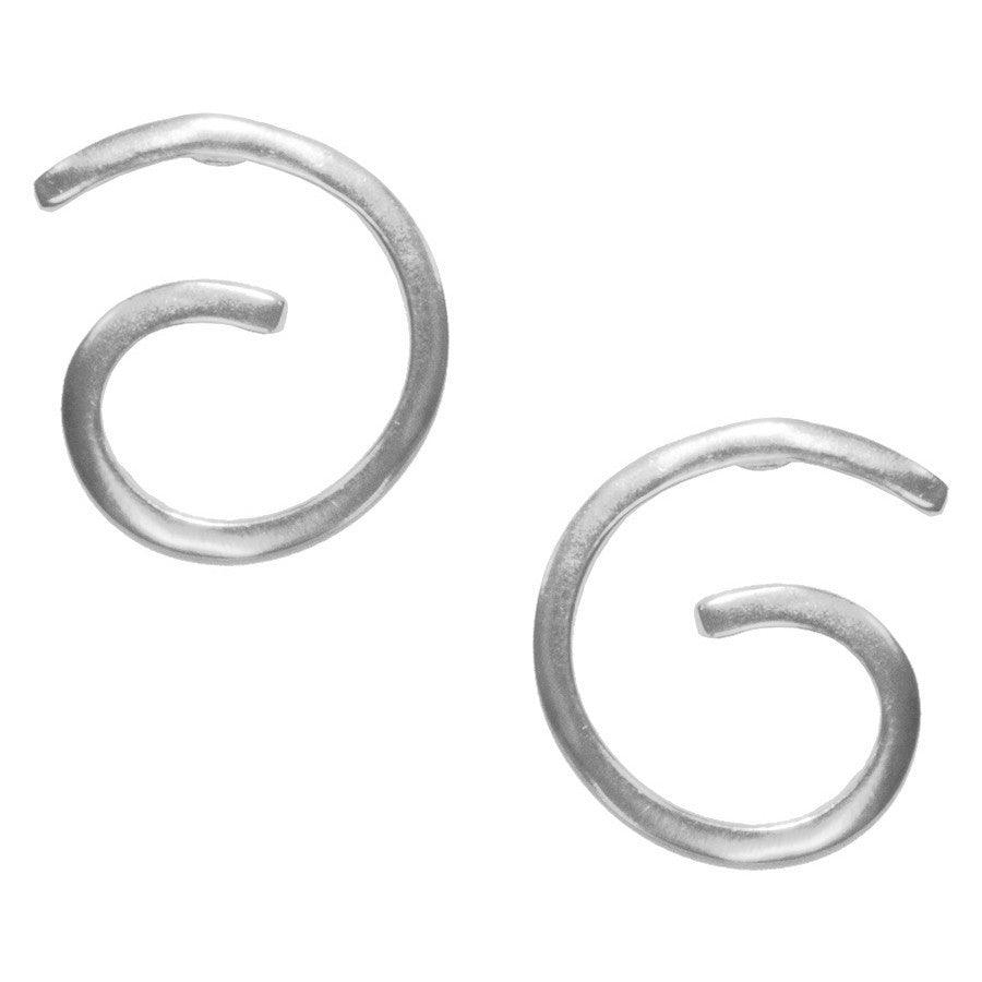 E61133 Boucles d'oreilles puces grandes spirales - Karine Sultan - Créations Uniques