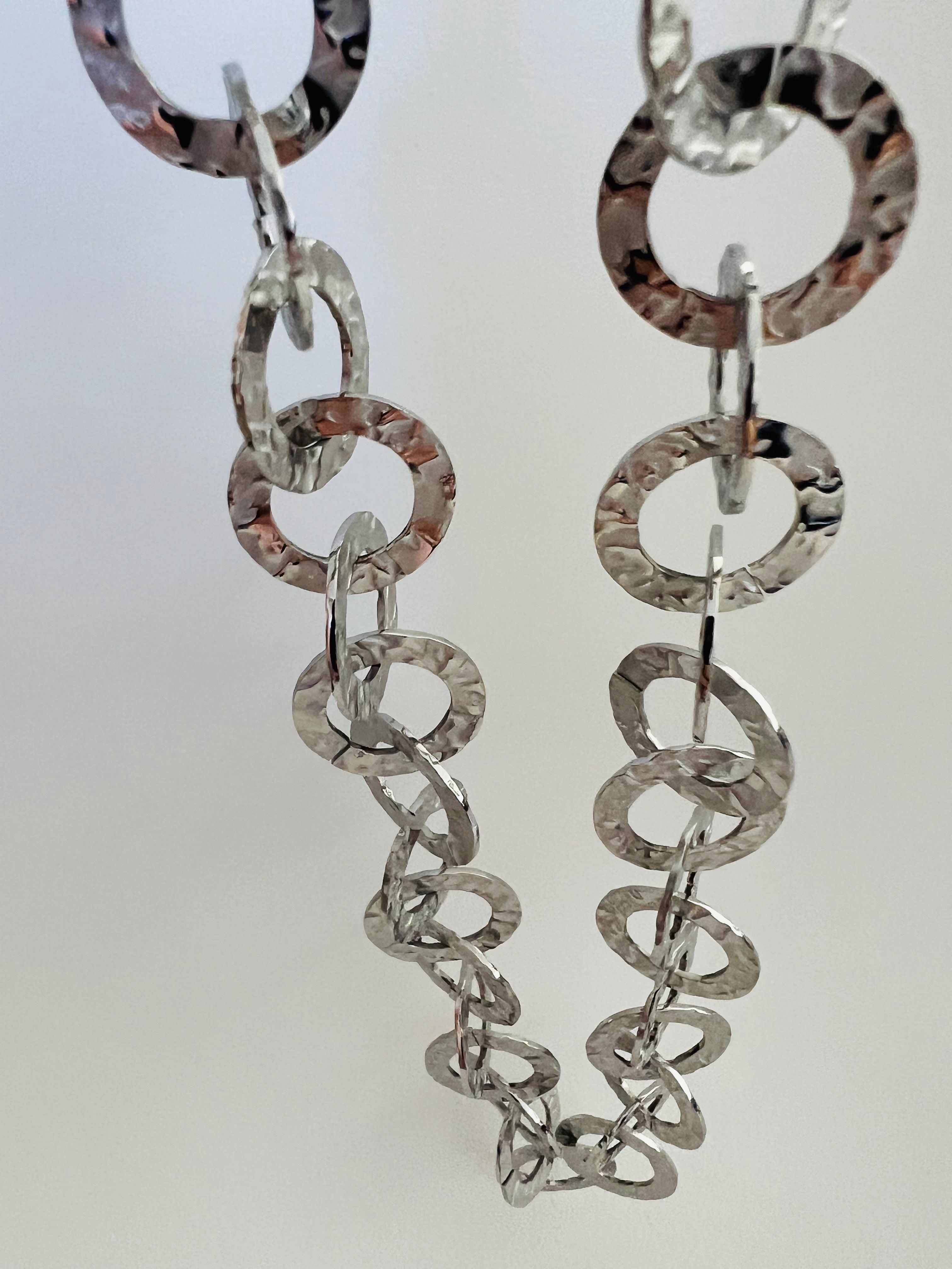 Collier chic MARIJAM sautoir maillons argentés - Créations Uniques