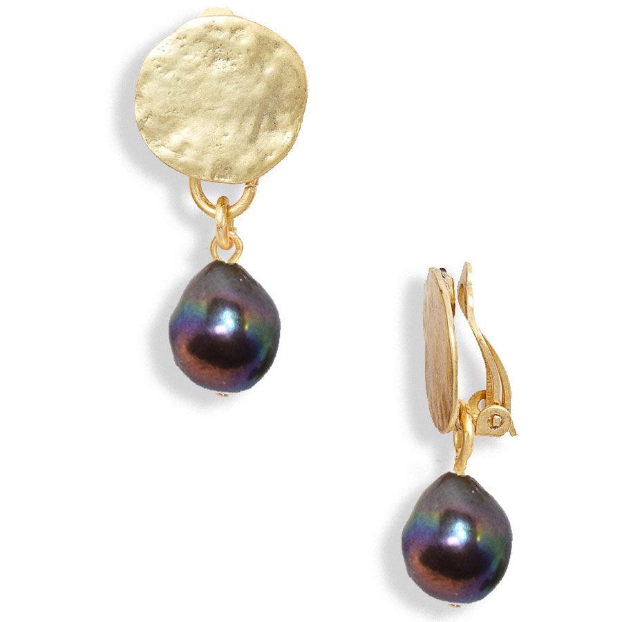 E70613 Perle noire paon - à clipser - Karine Sultan - Créations Uniques