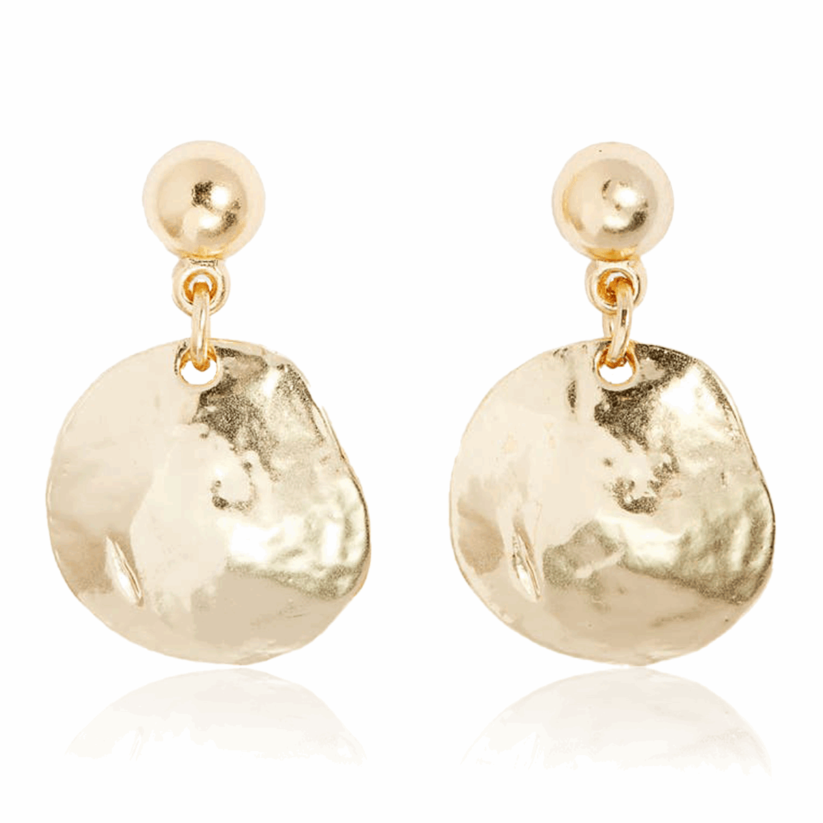 E70656 Boucles d'oreilles pendantes disques coquillages - Karine Sultan - Créations Uniques