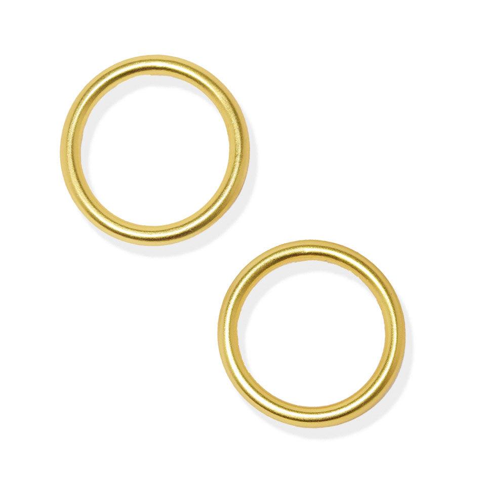 E70740 Boucles d'oreilles clous grand cercle poli - Karine Sultan - Créations Uniques