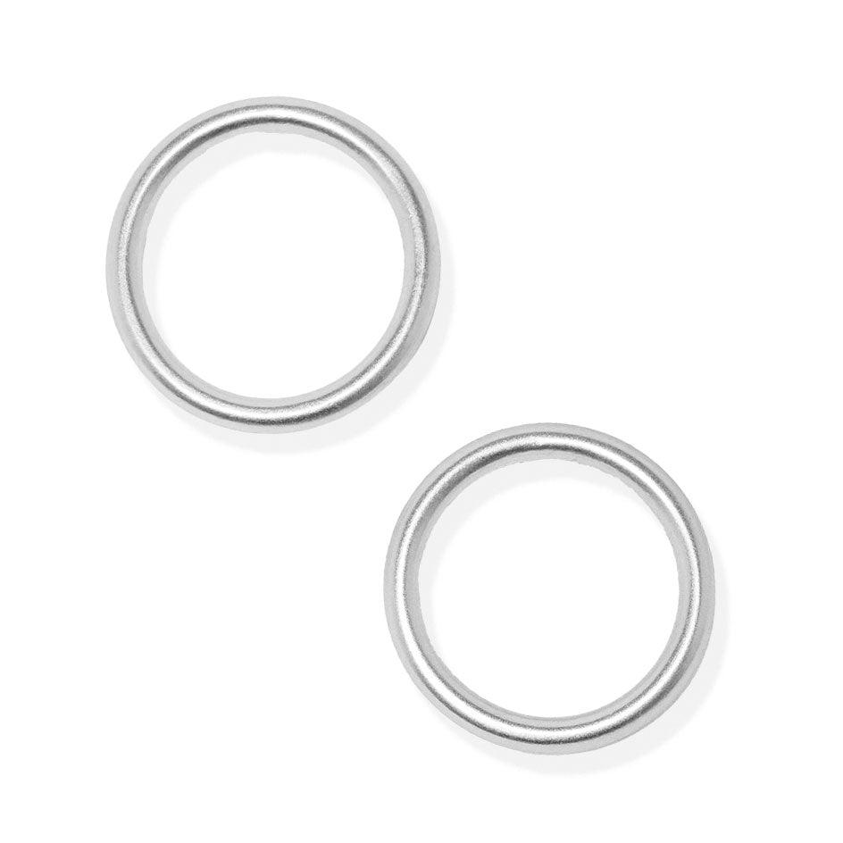 E70740 Boucles d'oreilles clous grand cercle poli - Karine Sultan - Créations Uniques