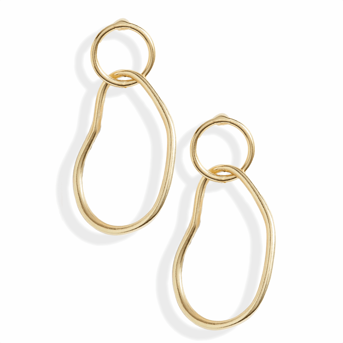 E71040 Boucles d'oreilles pendantes maillons bio - Karine Sultan - Créations Uniques