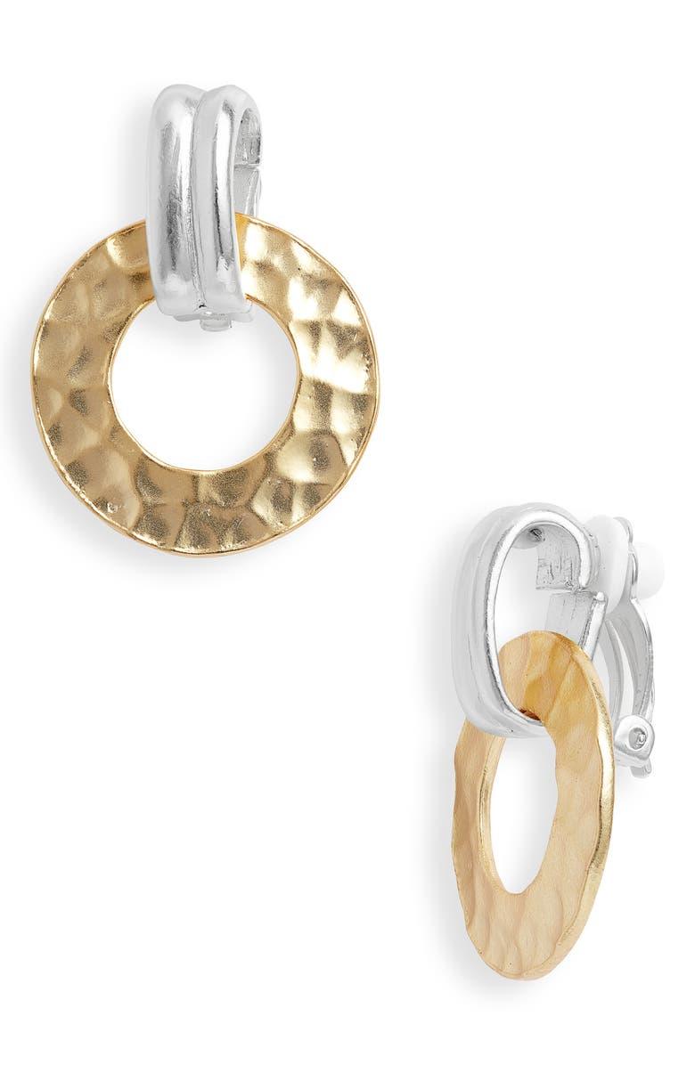 E71086 Boucles d'oreilles clips heurtoir martelé - Karine Sultan - Créations Uniques