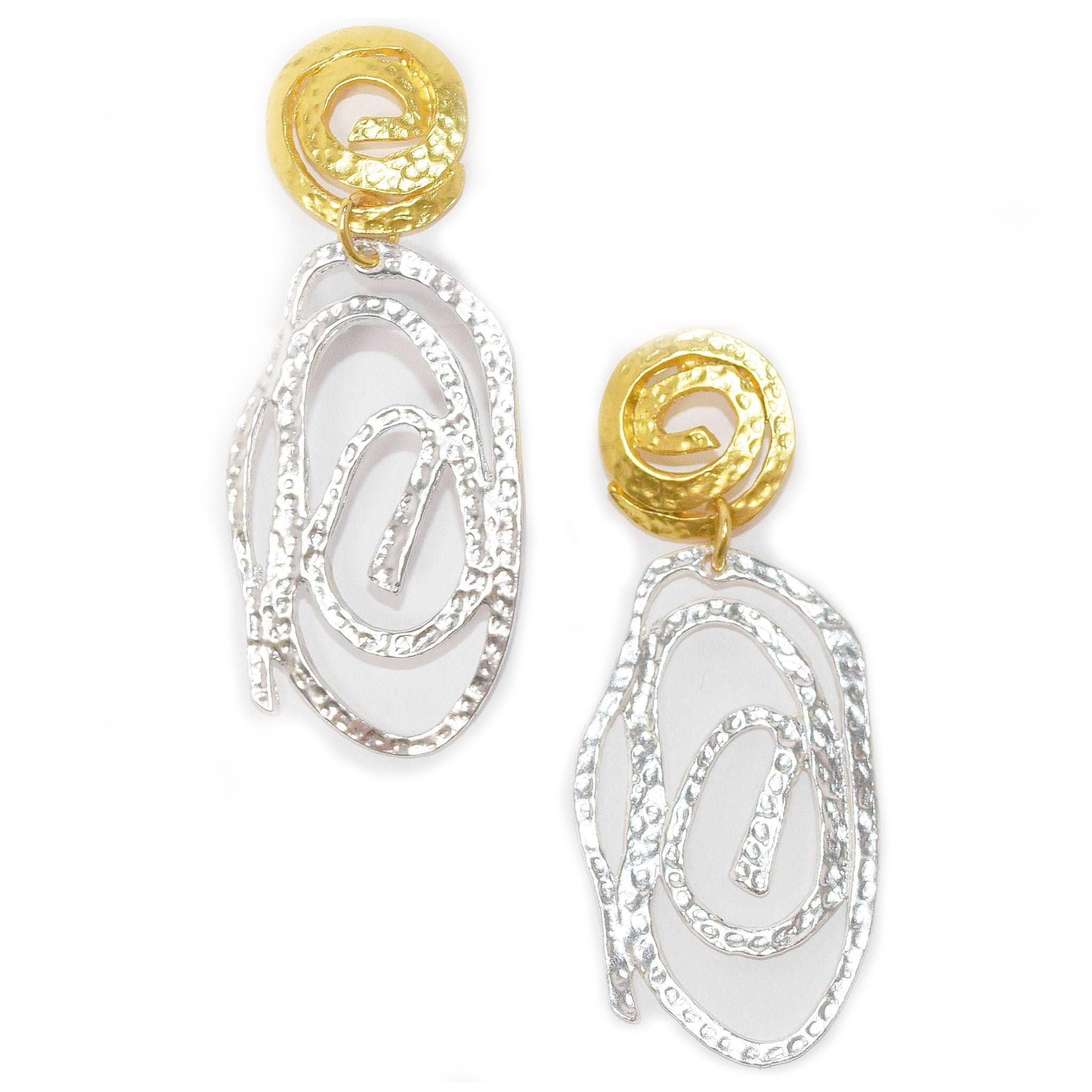 E71091 Boucles d'oreilles Métaux mixtes - Karine Sultan - Créations Uniques