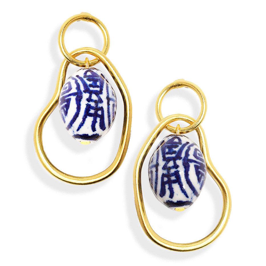 E72512 Boucles d'oreilles inspiration chinoise - Karine Sultan - Créations Uniques