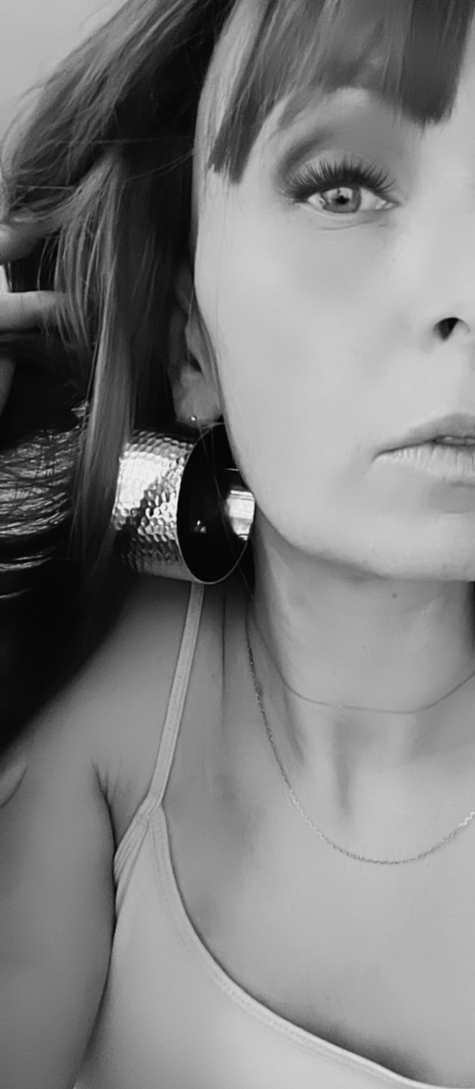 Boucles d’oreilles DAURINE créoles argentées larges - Créations Uniques