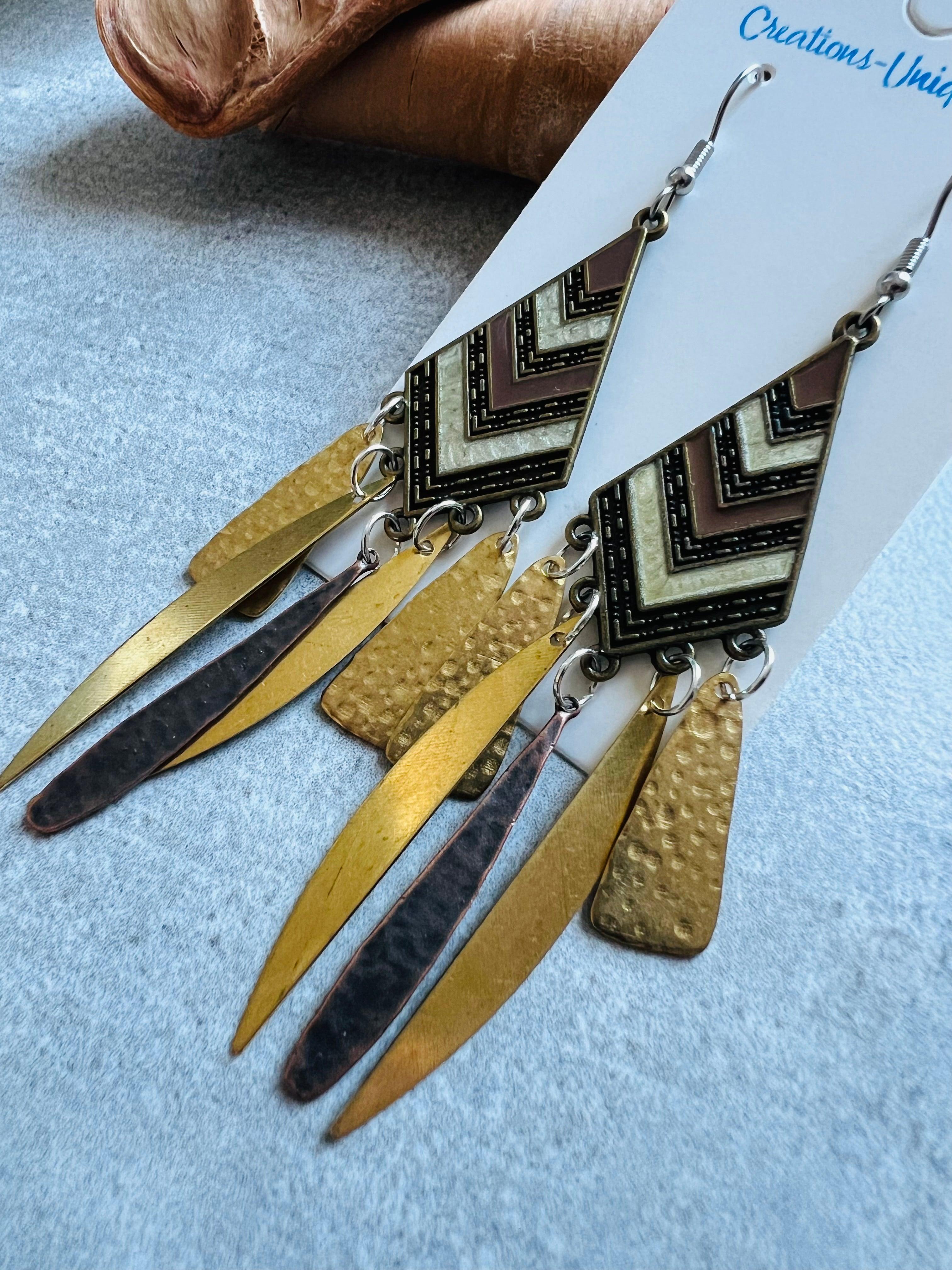 Boucles d’oreilles LAURALEA style bohème inspiration ethnique - Créations Uniques - Créations Uniques