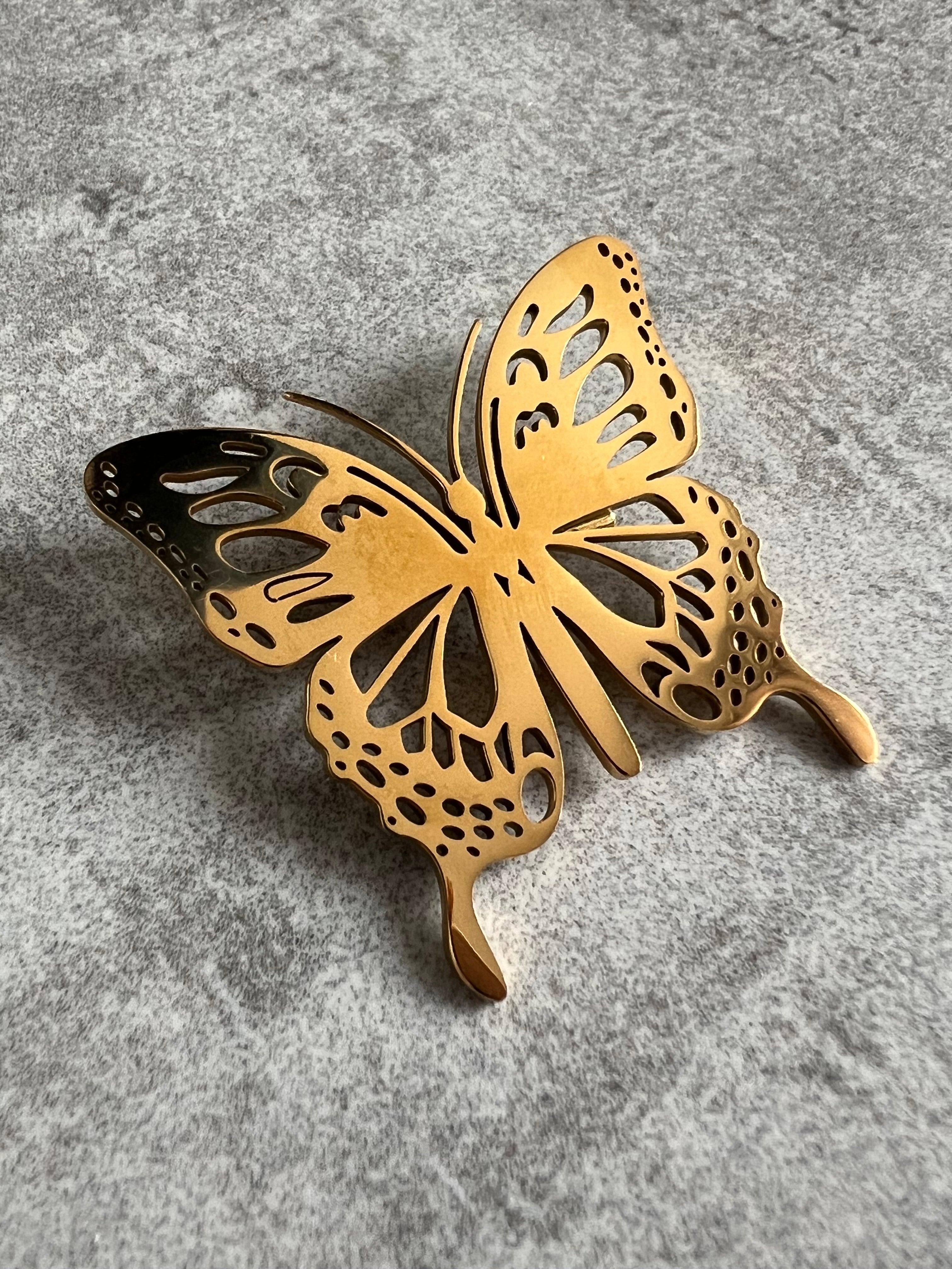 Broche dorée papillon GOLD BUTTERFLY - Créations Uniques
