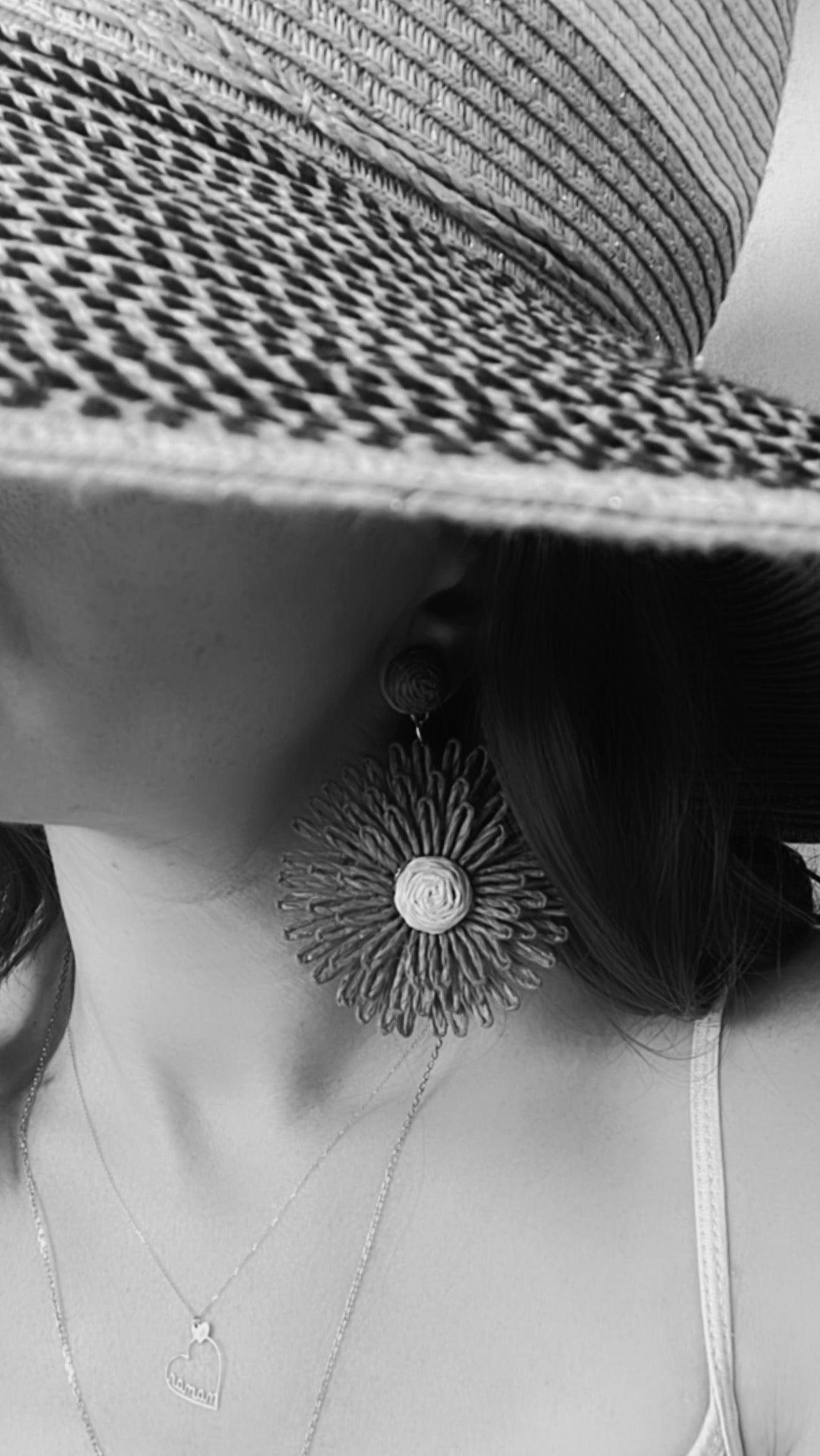 Boucles d’oreilles CARLY fleurs printemps été bleues style campagne - Créations Uniques