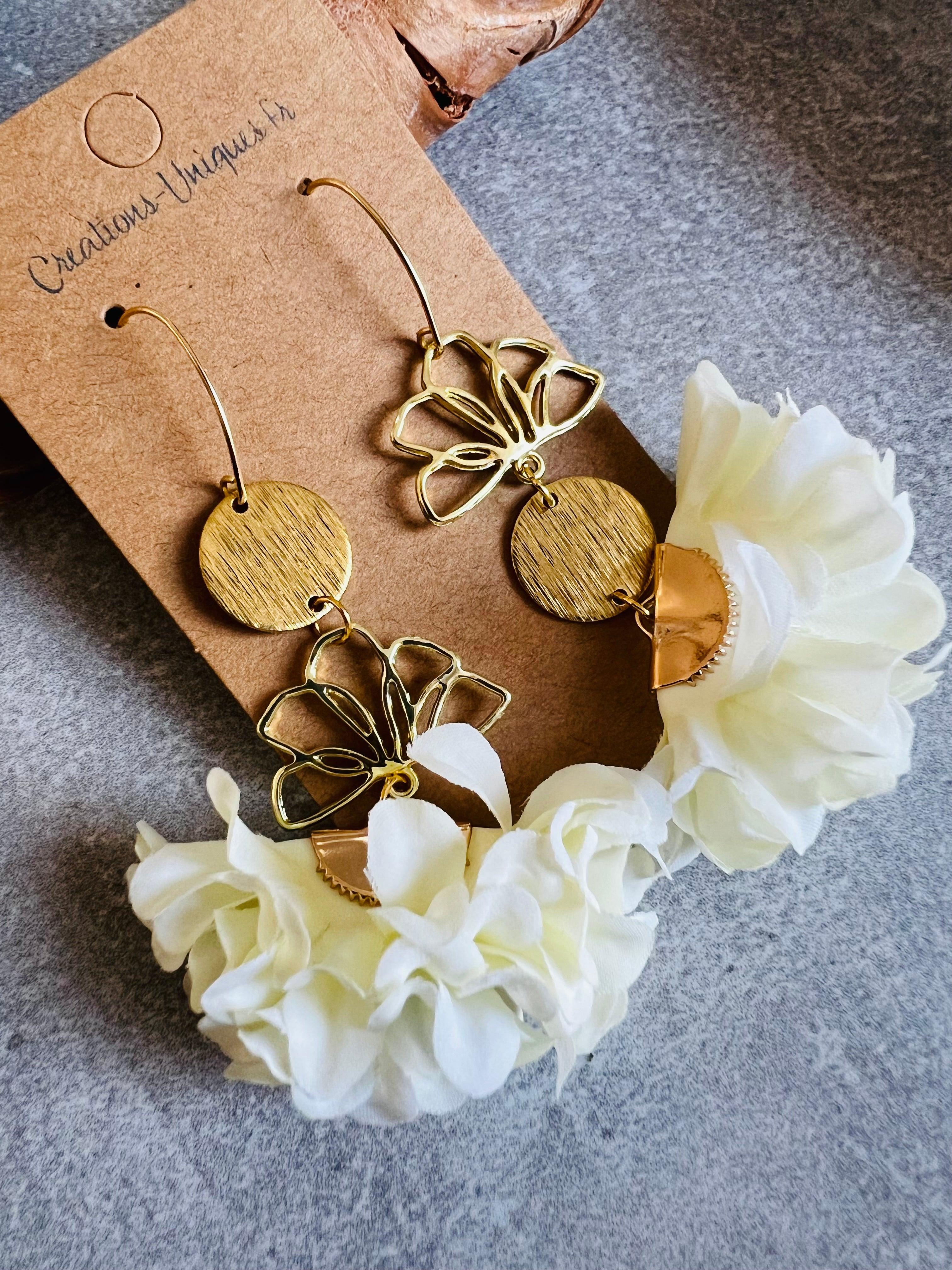 Boucles d’oreilles CORINNE style bohème et asymétrique - Créations Uniques - Créations Uniques