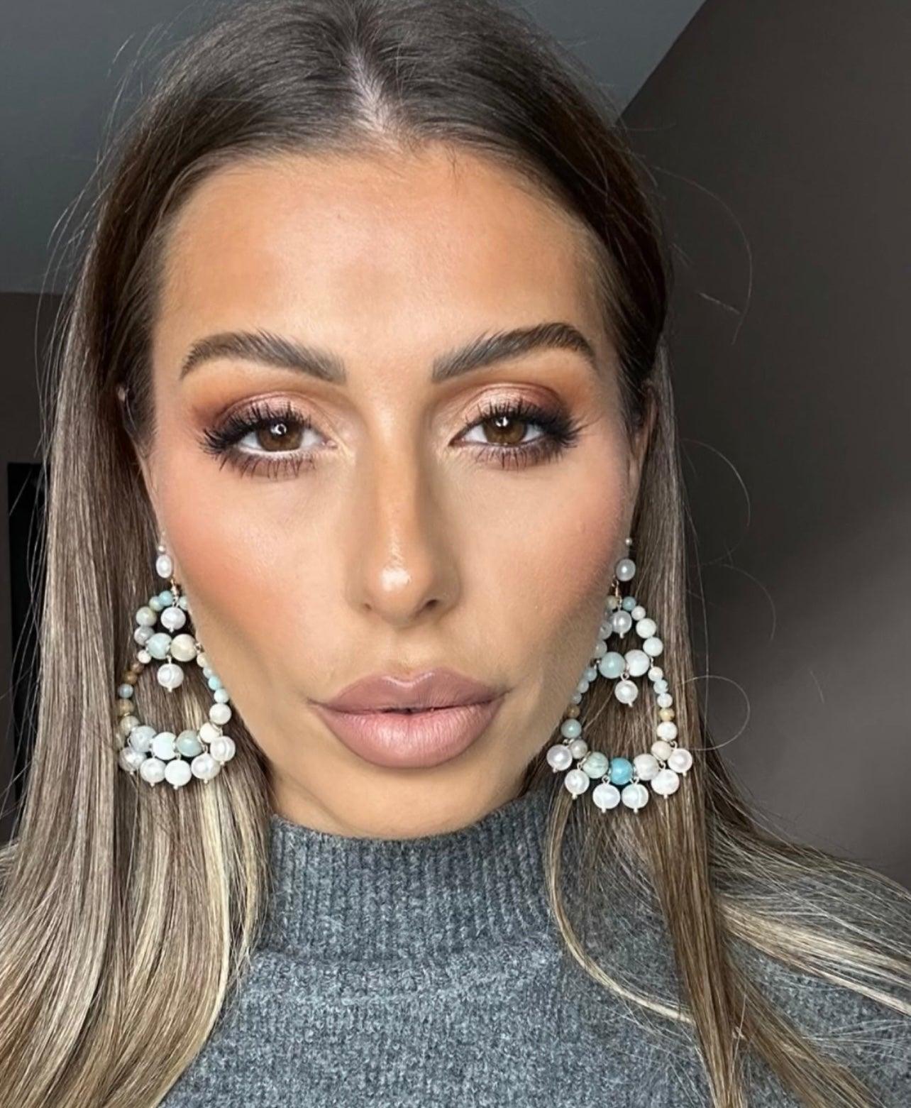 Boucles d’oreilles SORENE perles pastel. - Créations Uniques