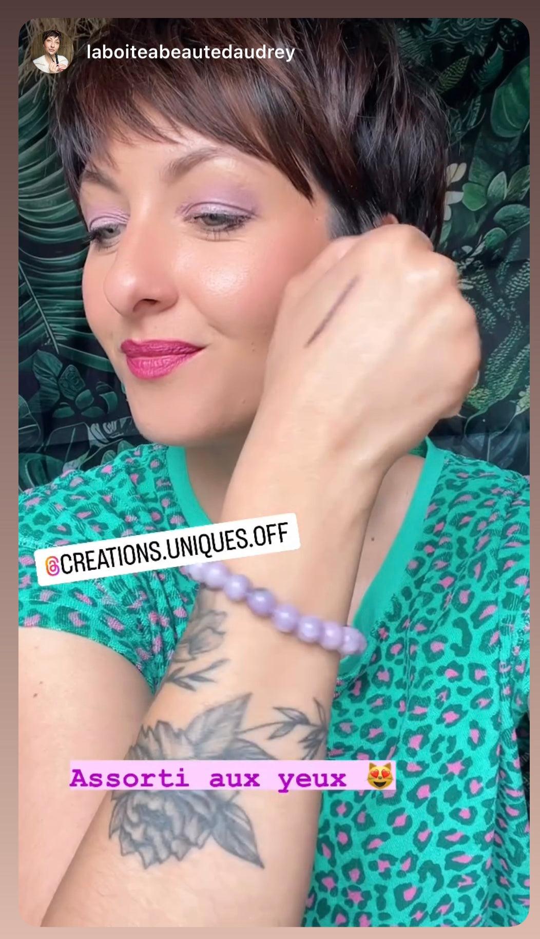 Bracelet MAUVE perles lilas - Créations Uniques