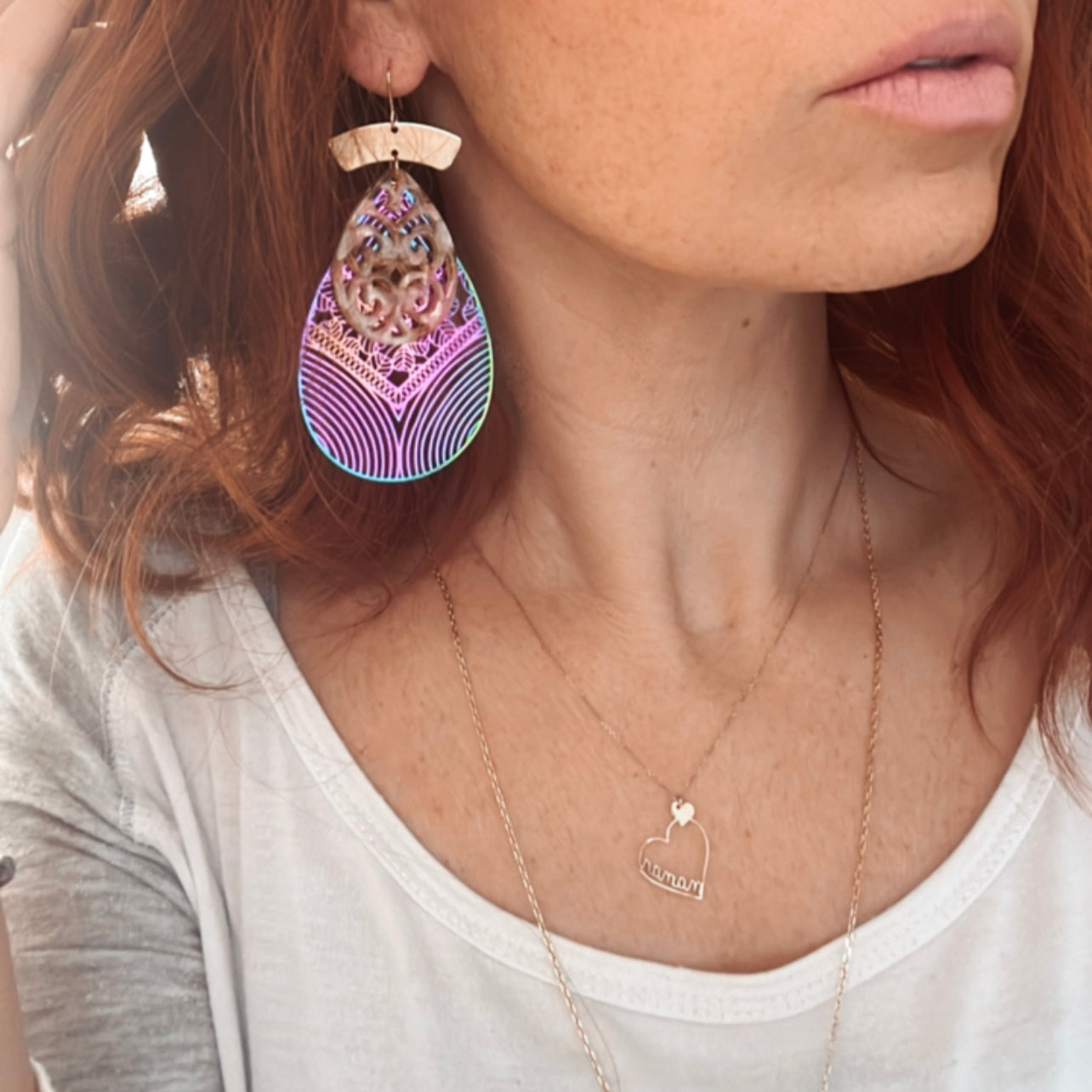 Boucles d’oreilles PERLA style bohème - Créations Uniques - Créations Uniques