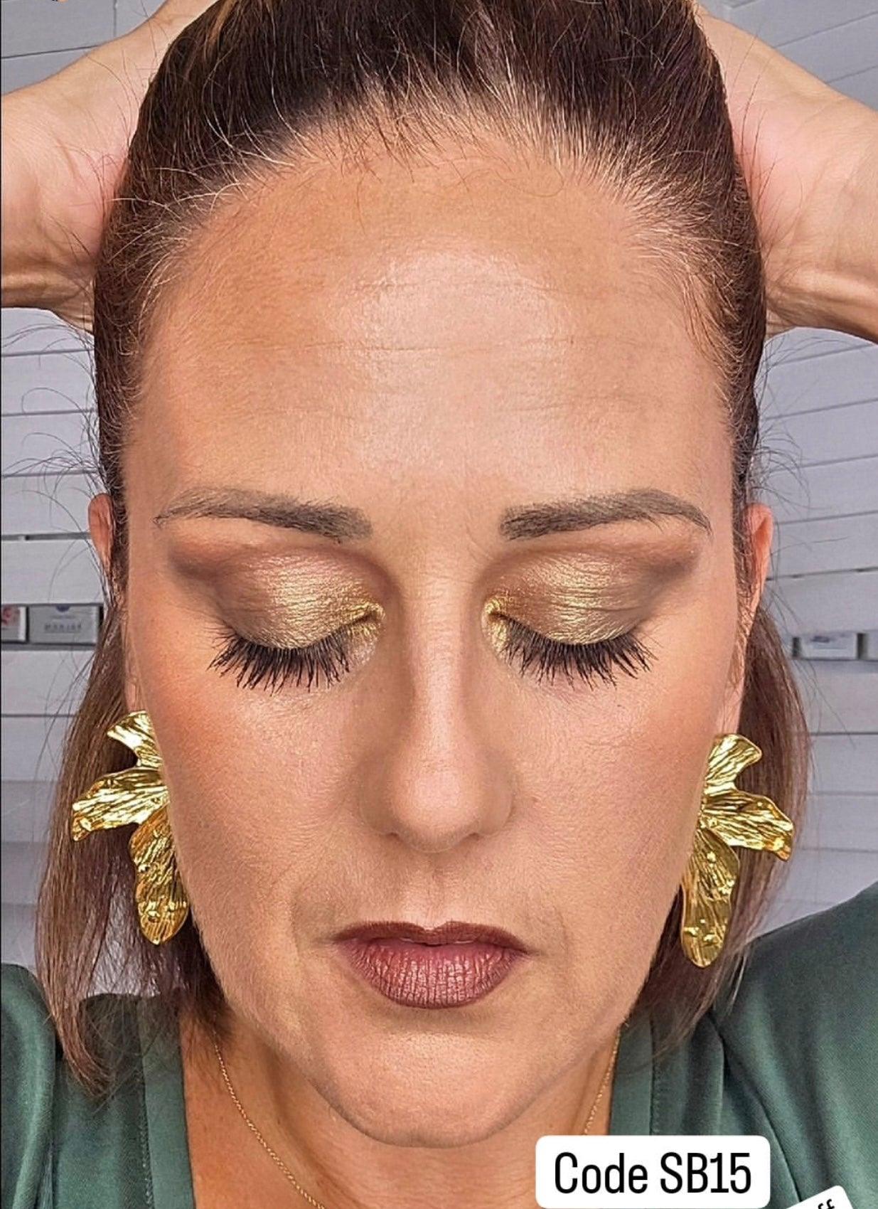 Boucles d’oreilles OLYMPE feuilles chic dorées amazonite. - Créations Uniques