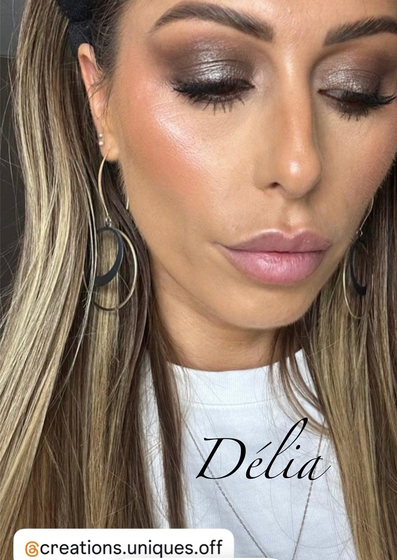 Boucles d’oreilles DELIA noires et dorées - Créations Uniques - Créations Uniques