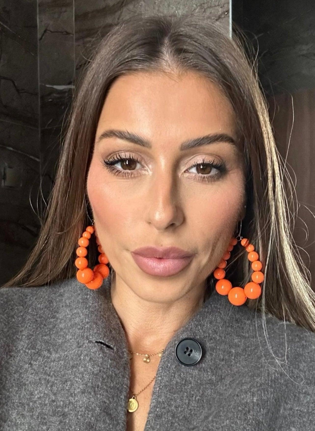 Boucles d’oreilles VINCIANE perles oranges - Créations Uniques - Créations Uniques