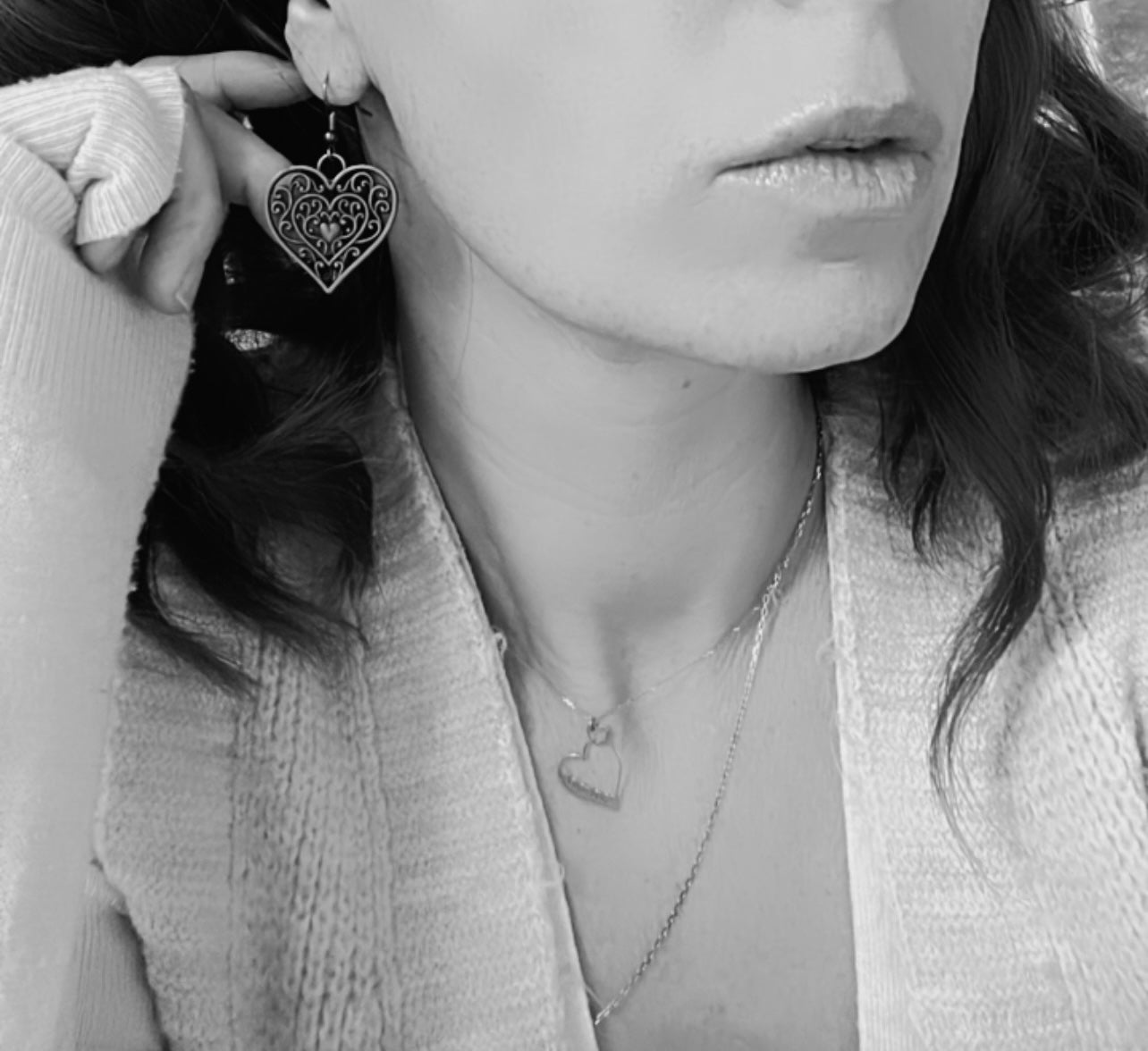 Boucles d’oreilles MYLENA cœurs asymétrique - Créations Uniques - Créations Uniques