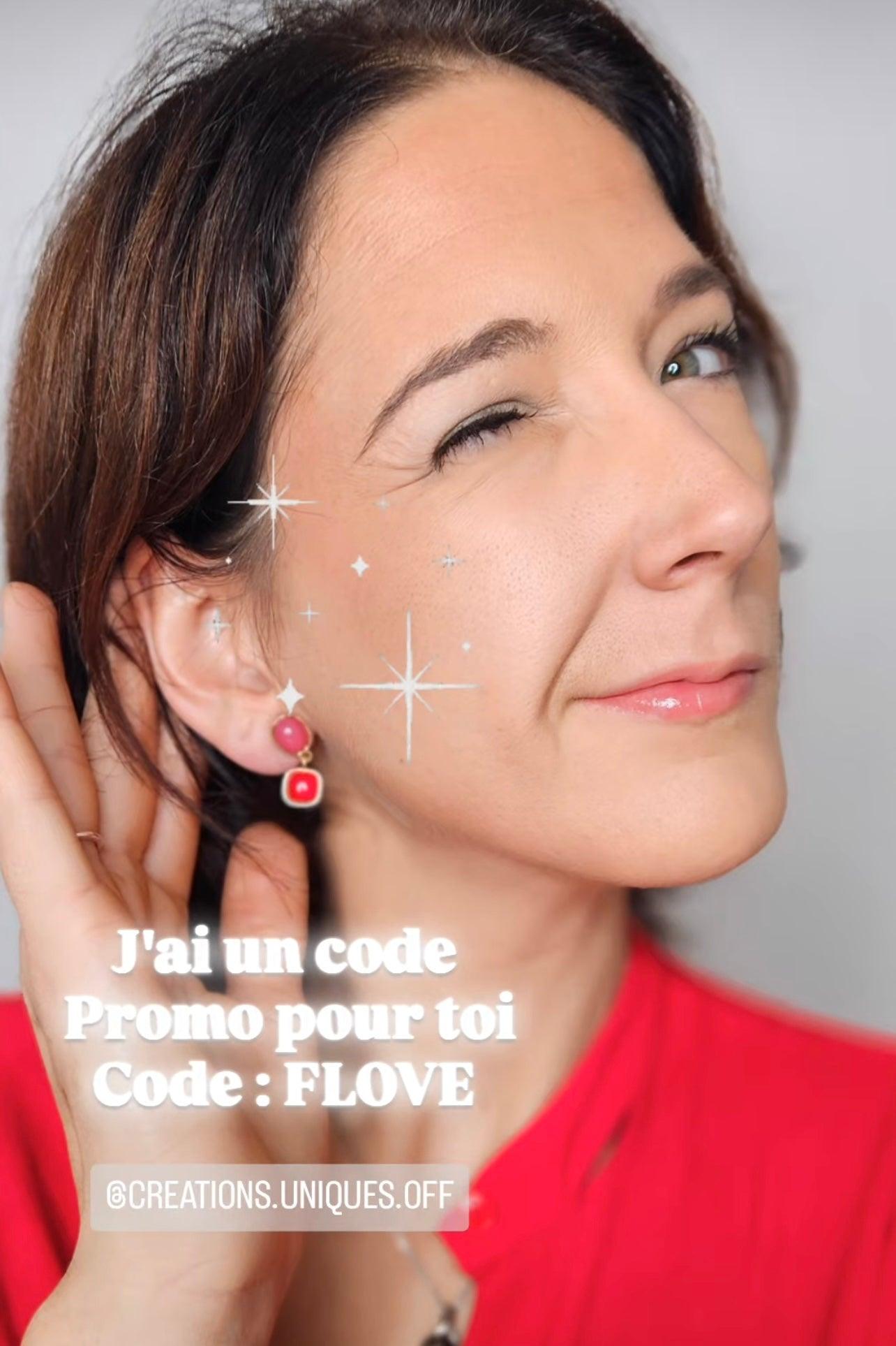 Clips courts JOSETTE rouge et rose Fushia - Créations Uniques