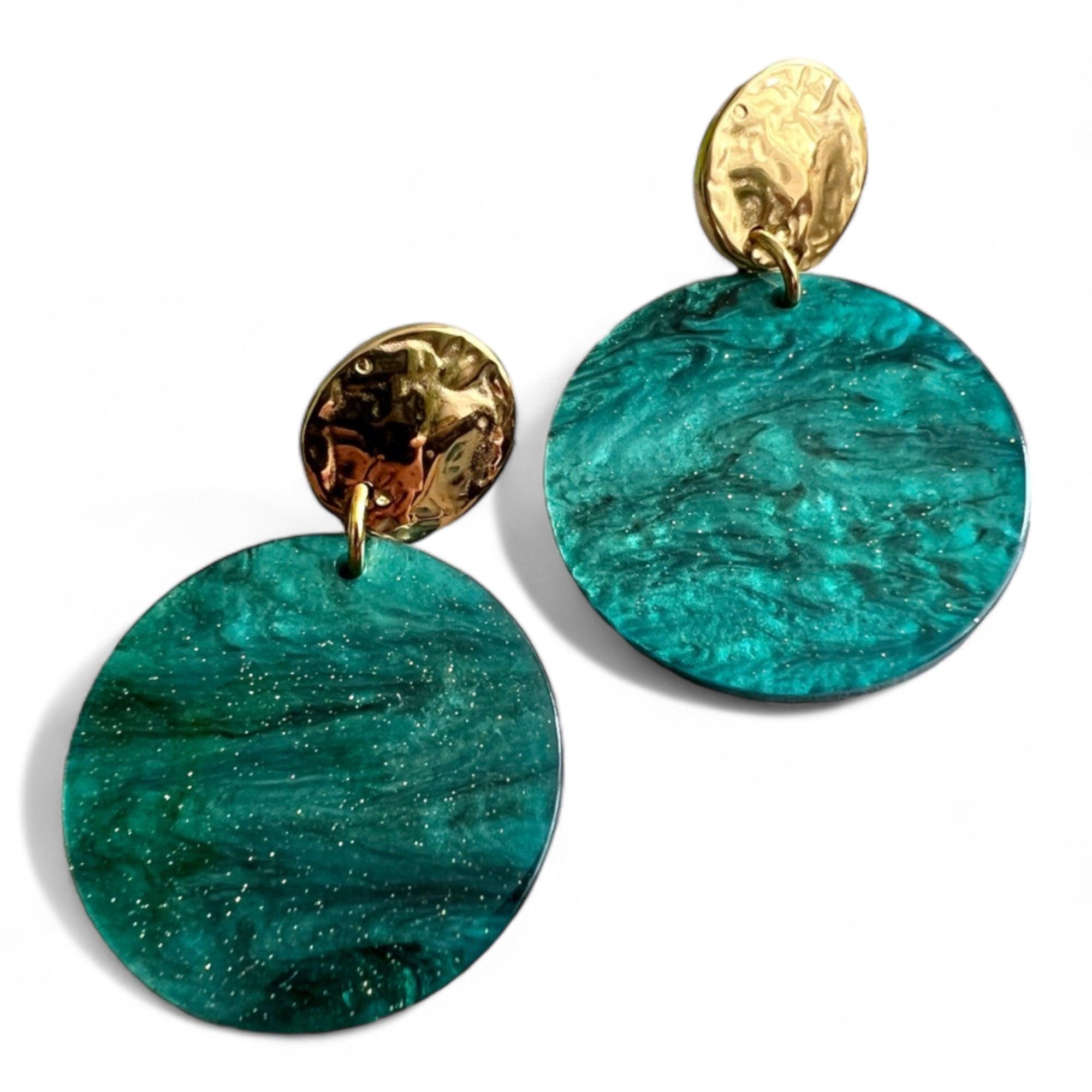 Boucles d’oreilles ZELIE résine - Créations Uniques