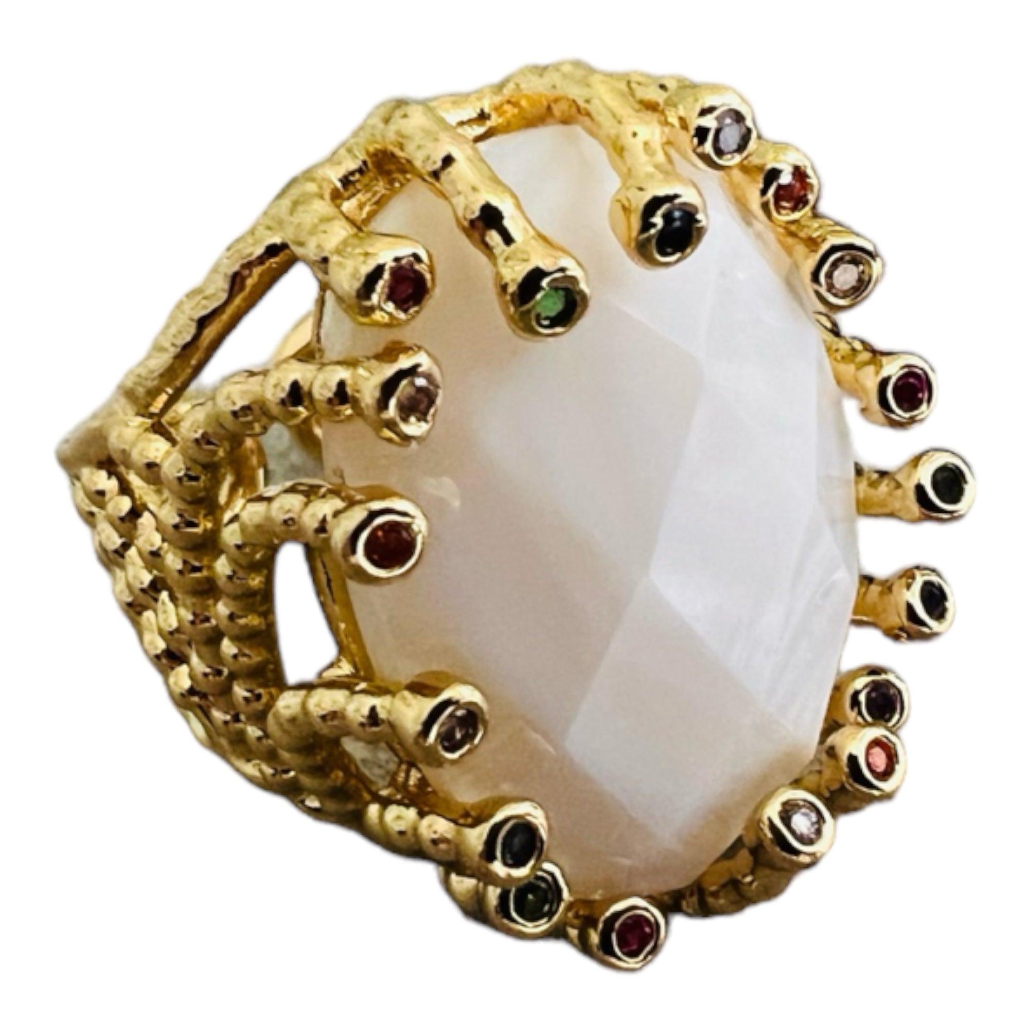 Bague BEATRICE blanche - Créations Uniques