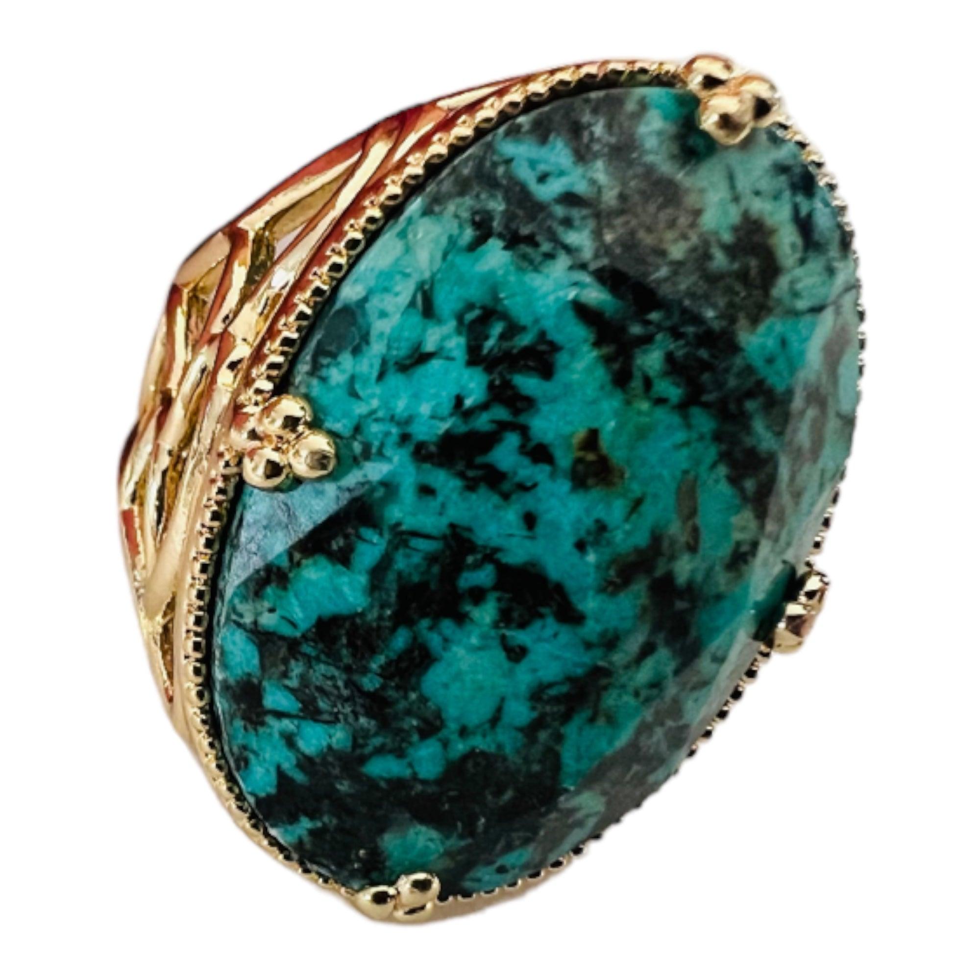 Bague ANTONELA bleu turquoise - Créations Uniques