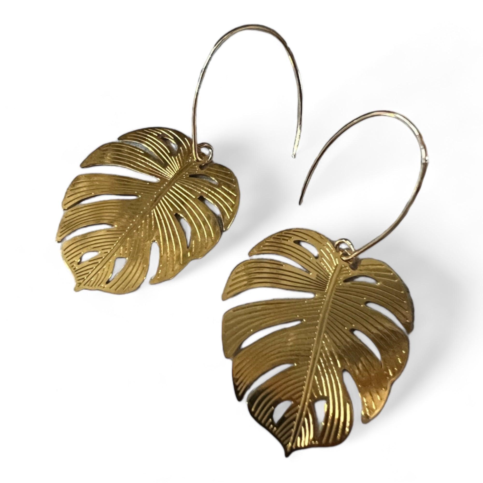 Boucles d’oreilles feuilles CHRYSTELLE - Créations Uniques