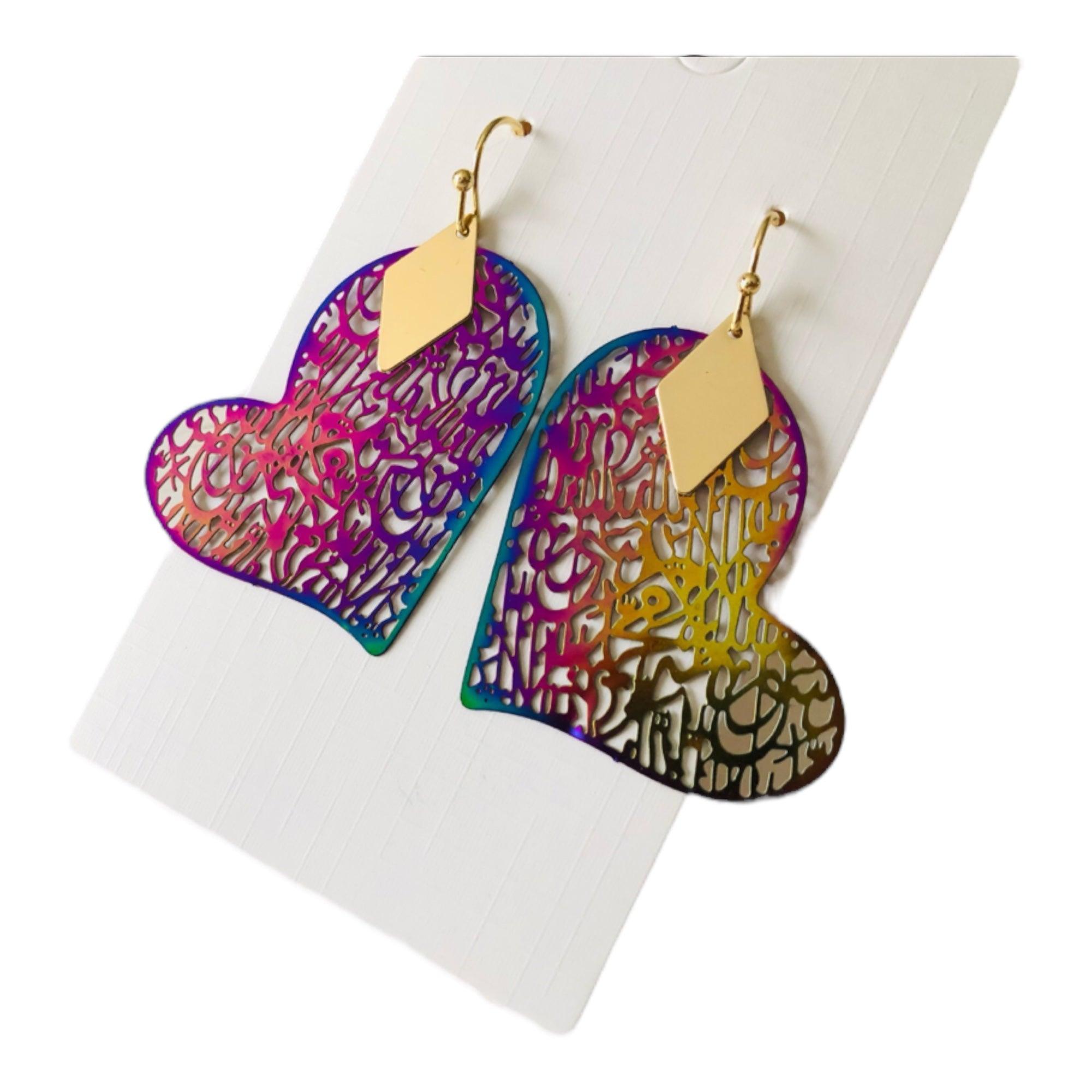 Boucles d’oreilles BARBARA cœurs fins et légers - Créations Uniques - Créations Uniques